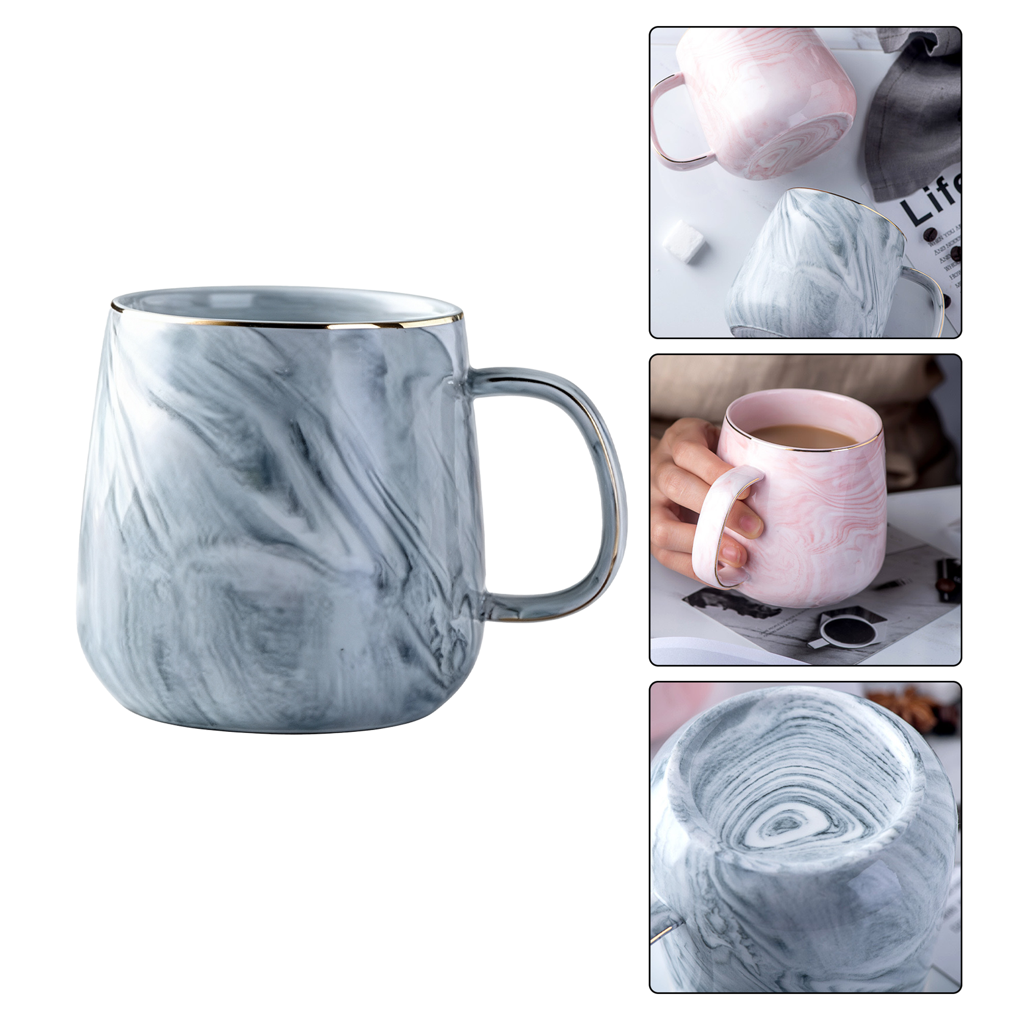 Ceramic Marble Pattern Couple Mug 2