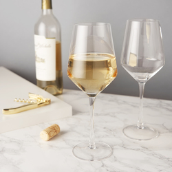 Viski Raye Angled Crystal Chardonnay Glass - Thumbnail 5