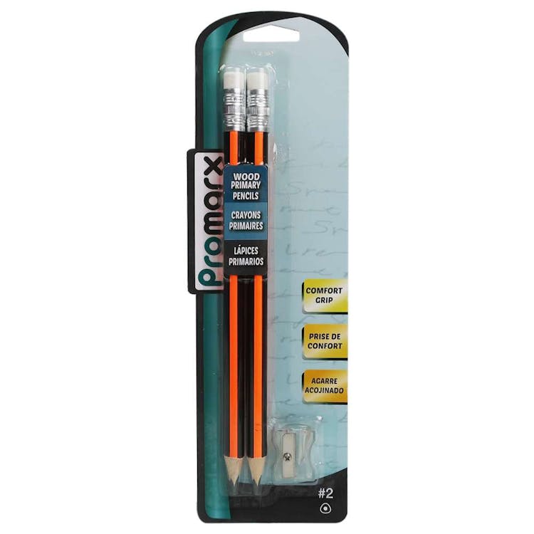 Primary Pencils - 2 Pack Sharpener Included 3