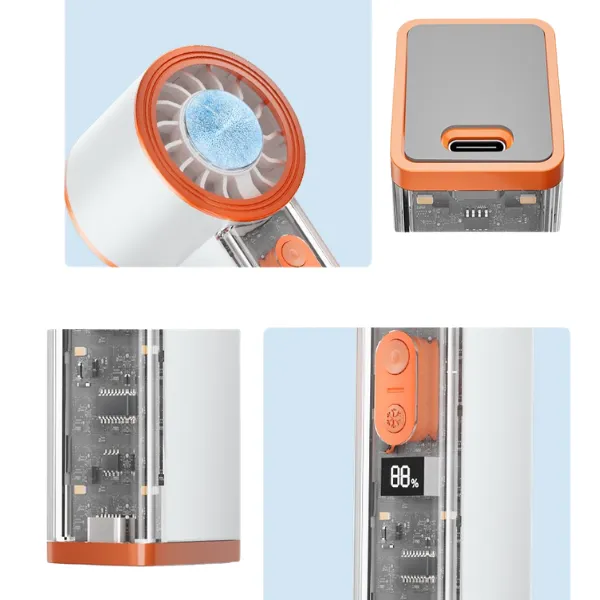 100-Speed Handheld Fan with Digital Display and Light 12