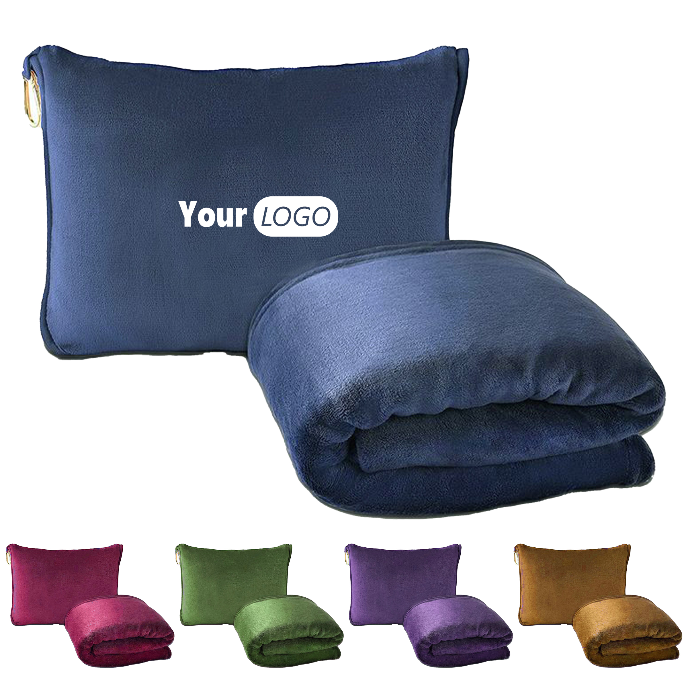 Flannel Foldable Travel Flannel Blanket Pillow For Cozy Comfort 3