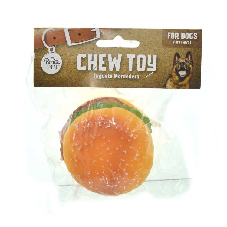 Plastic Burger Pet Toys - 3.34" 3