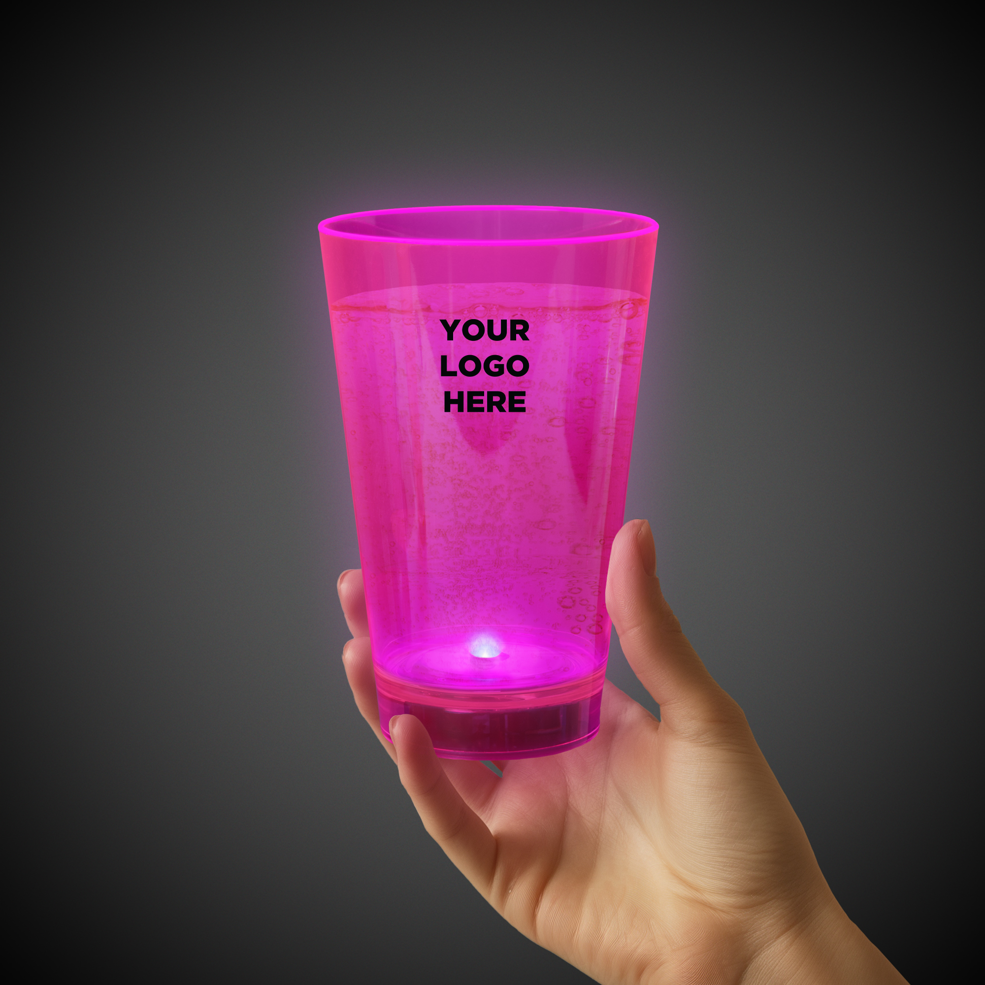 Pink 12oz. Neon Plastic LED Tumbler(Pad Printed)