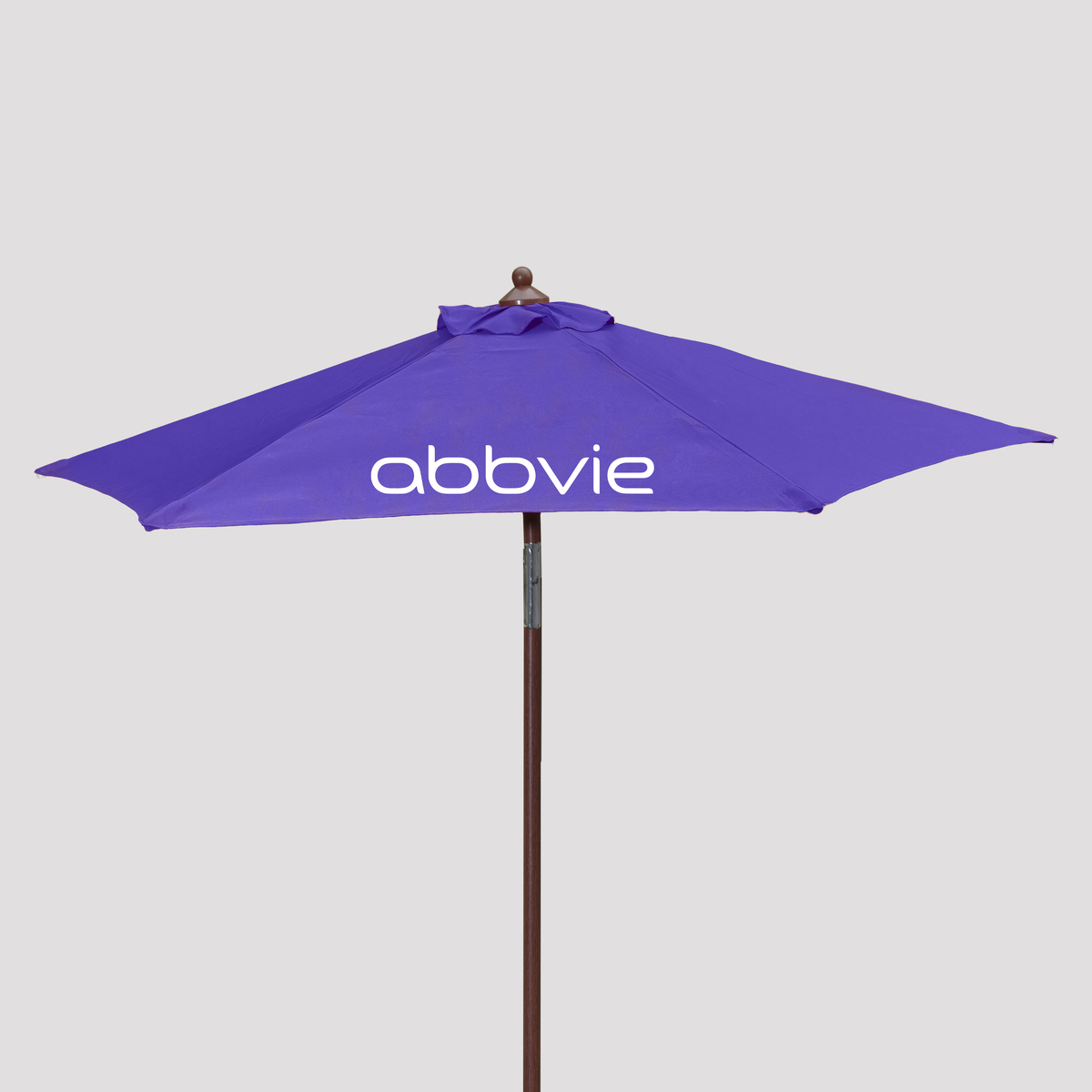 7 Feet, 6 Panels, Steel with Wood Finish, Vent, Tilt, 15 Colors Custom Patio Umbrellas Logo