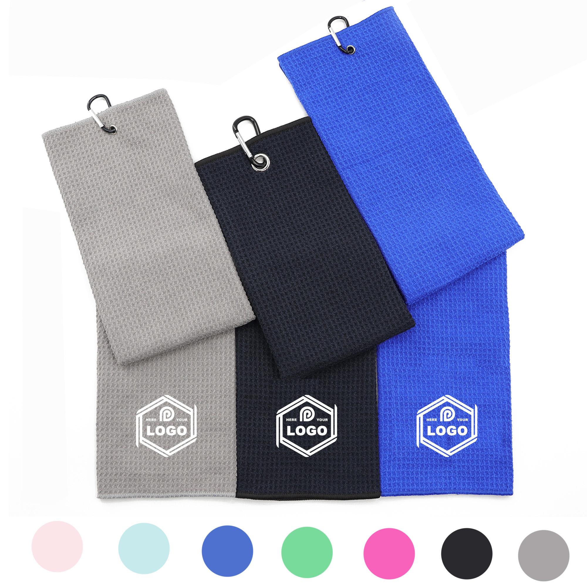 Microfiber Golf Towel with Carabiner for Custom Printing 3