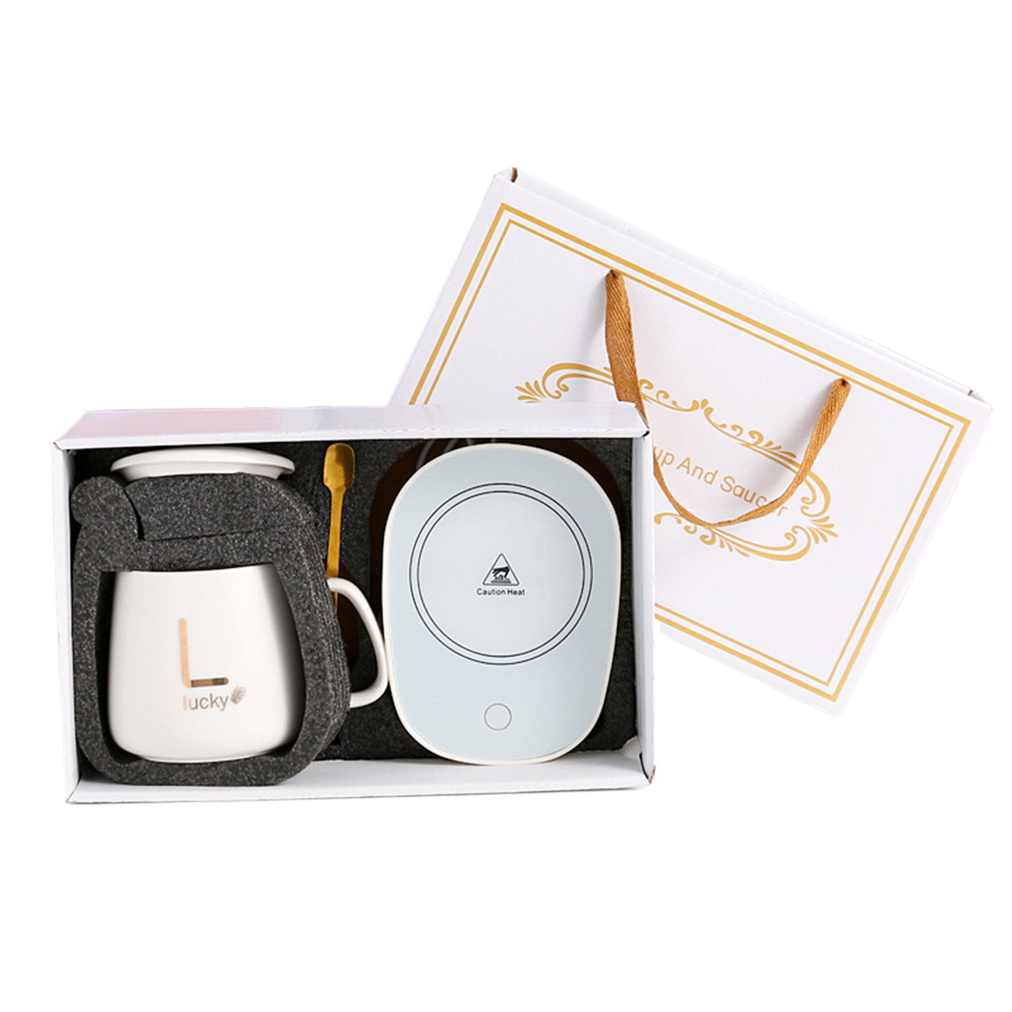 MOQ10 Heated Mug Mat And Cup Set 8