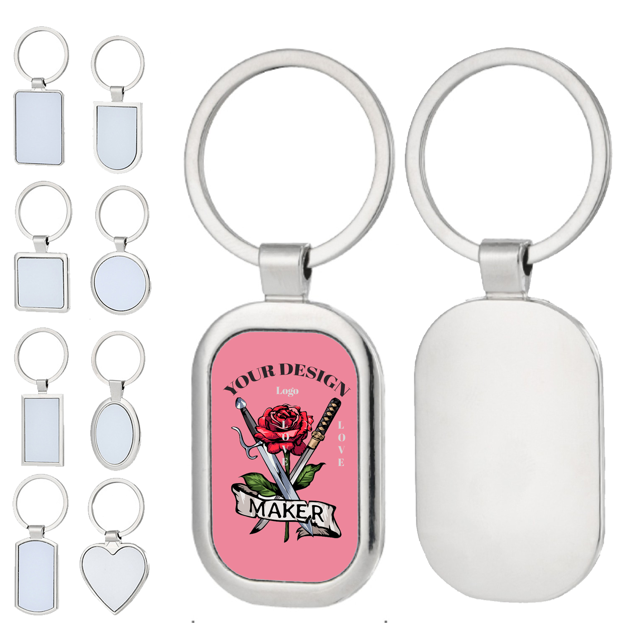 Pick Your Shape! Custom Metal Keychain