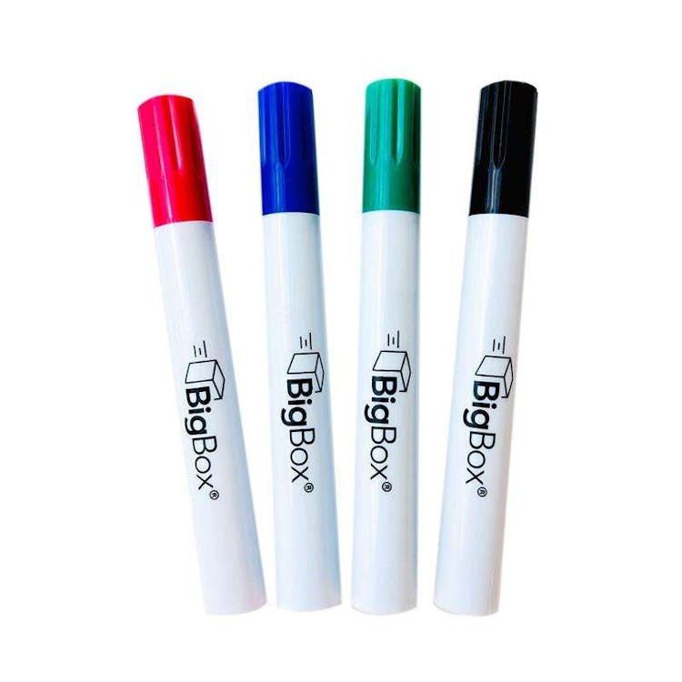 BigBox Dry Erase Markers - 4 Pack Assorted Chisel Tip 2