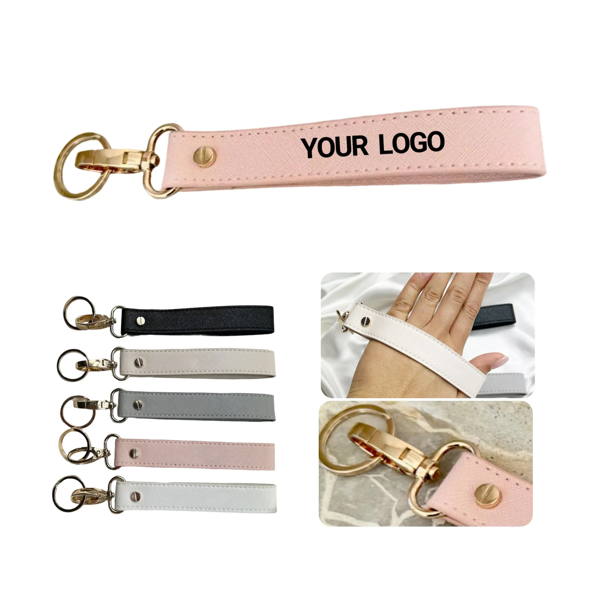 PU Leather Car Keychain with Scratch Resistant Finish