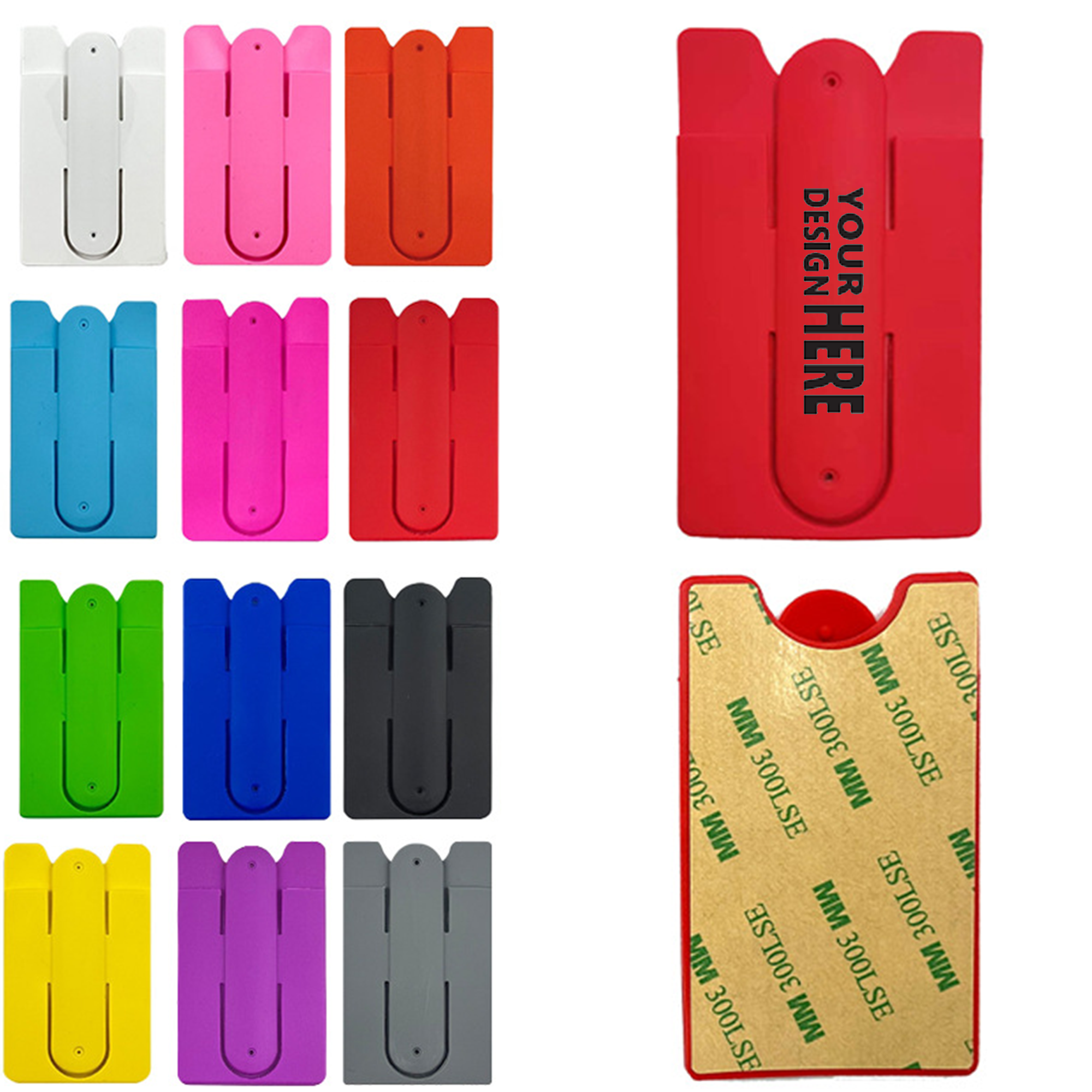 Custom Silicone Phone Wallet with Multi-Function Stand