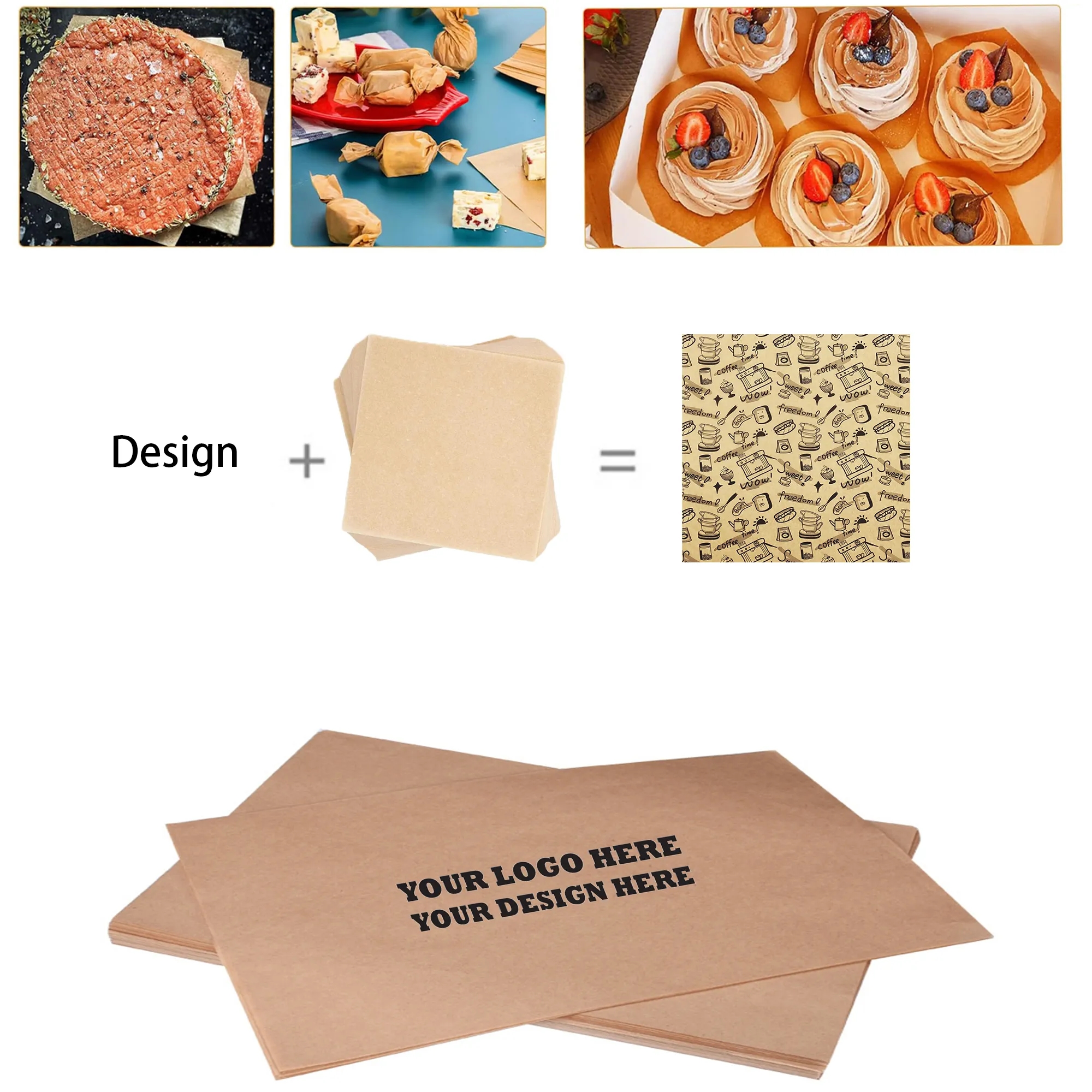 MOQ 500 Deli Paper Baking Sheets For Food Liner 5