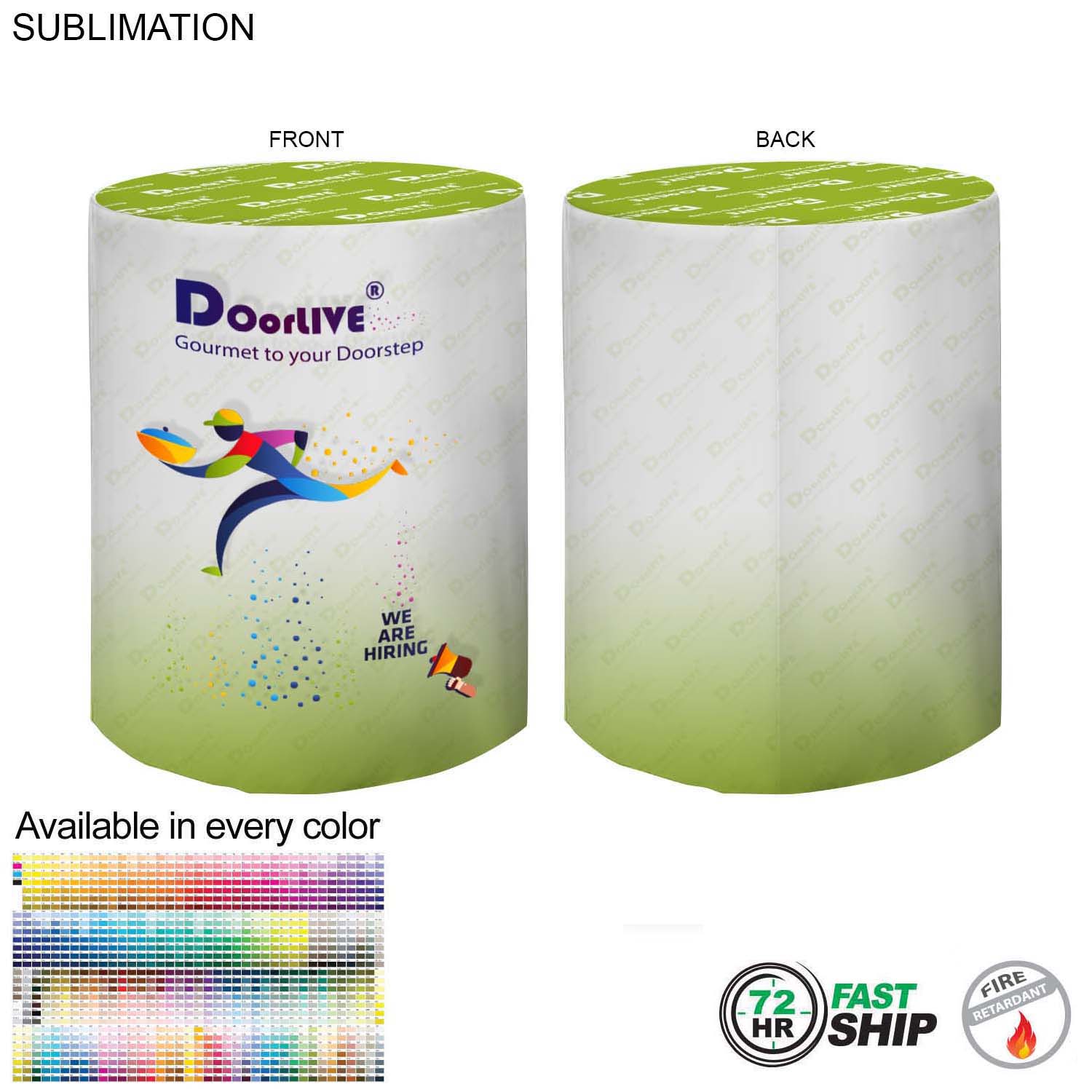 72Hr Fast Ship - Sublimated Round Fitted Cruiser Table Throw, Sublimated all over