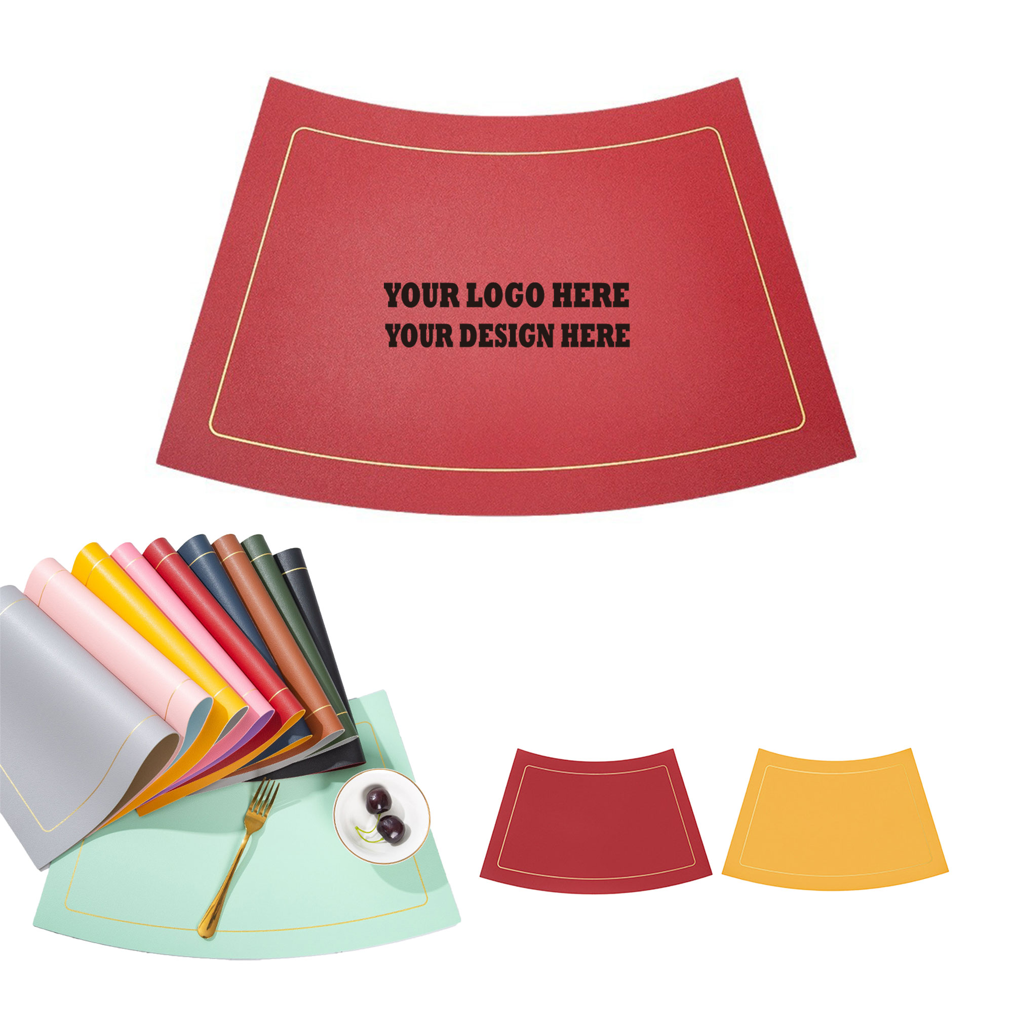 Customizable Leather Home Dining Table Placemat 4