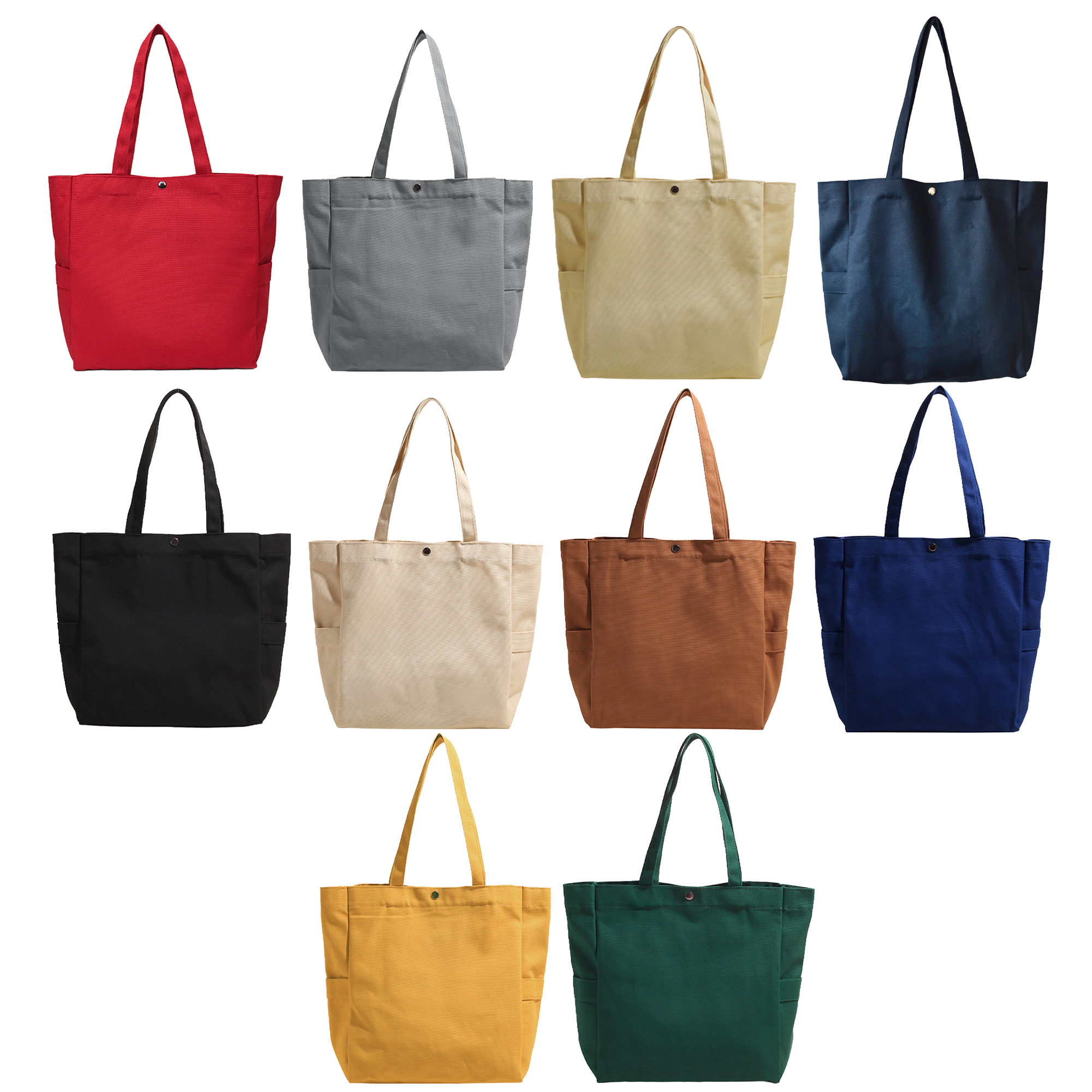 Easy Access Canvas Button Tote Bag, custom tote bag with logo imprint 2