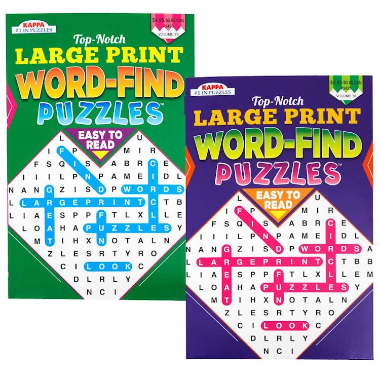 Large Print Word-Find Puzzle Books Assorted - 98 Pages Two Titles 3