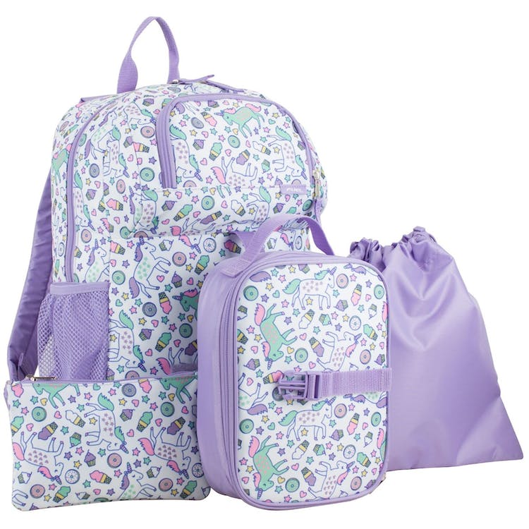 18" Backpack Combo Sets - 4 Pieces Purple Unicorns 3