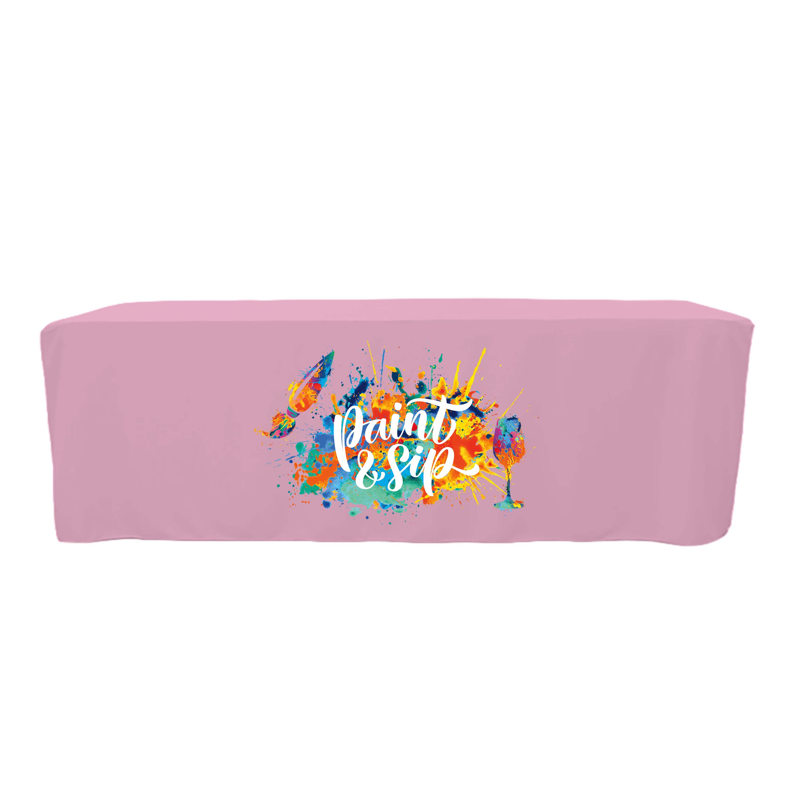 8 ft. Fitted PolyKnit Table Cover (Full Color Logo) 20