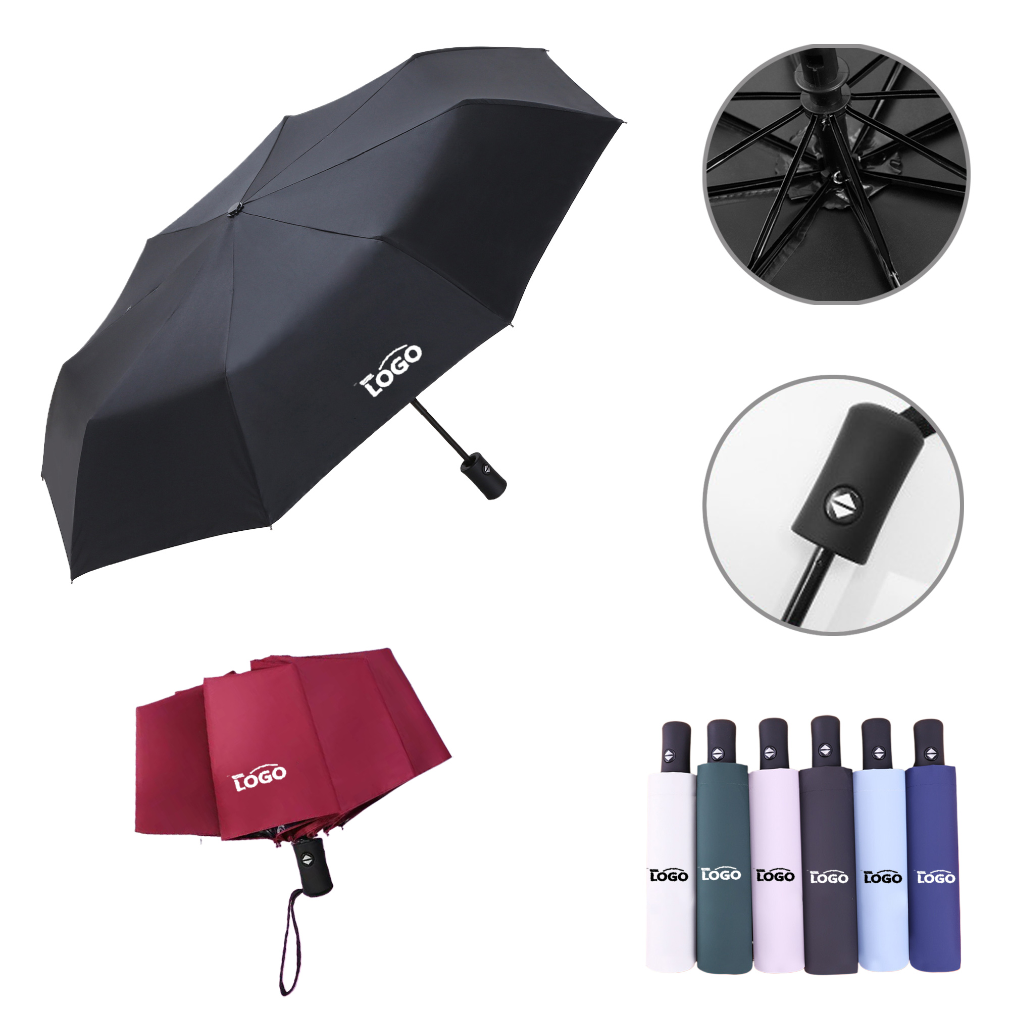 MOQ10 Automatic Folding Umbrella For All Weather