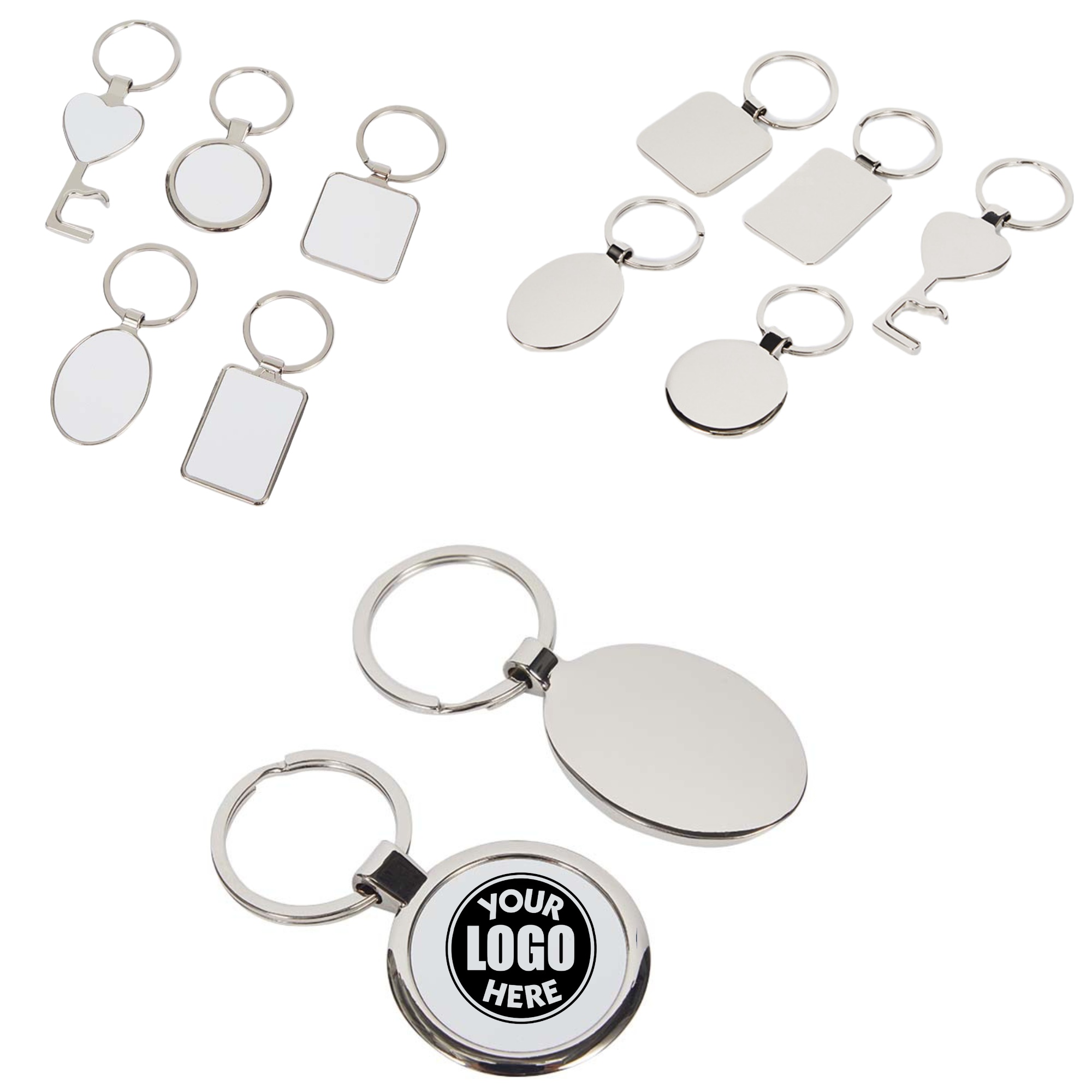 Full Color and Laser Engraved Blank Keychains