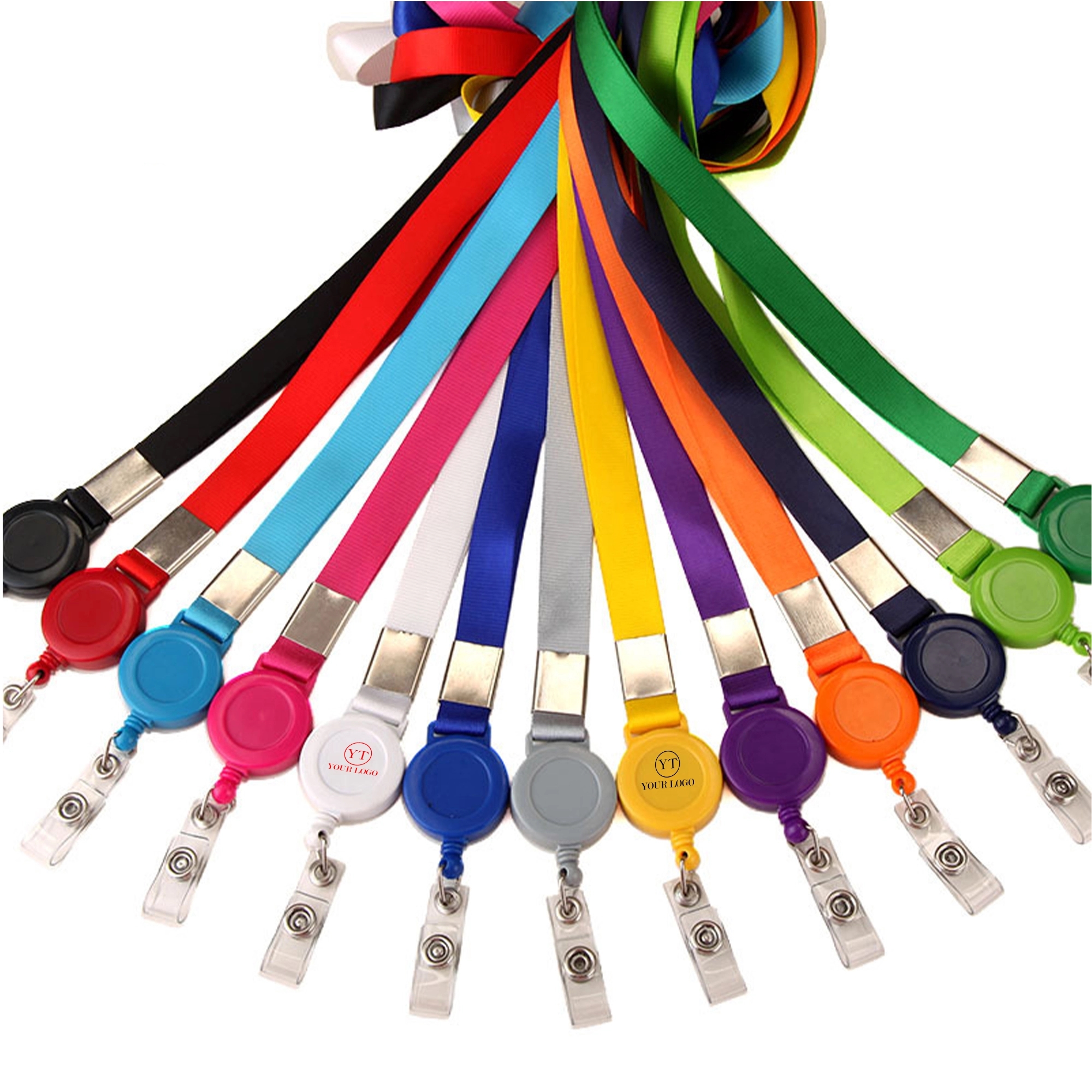 Stretchy Neck Strap with Retracting Reel Cord