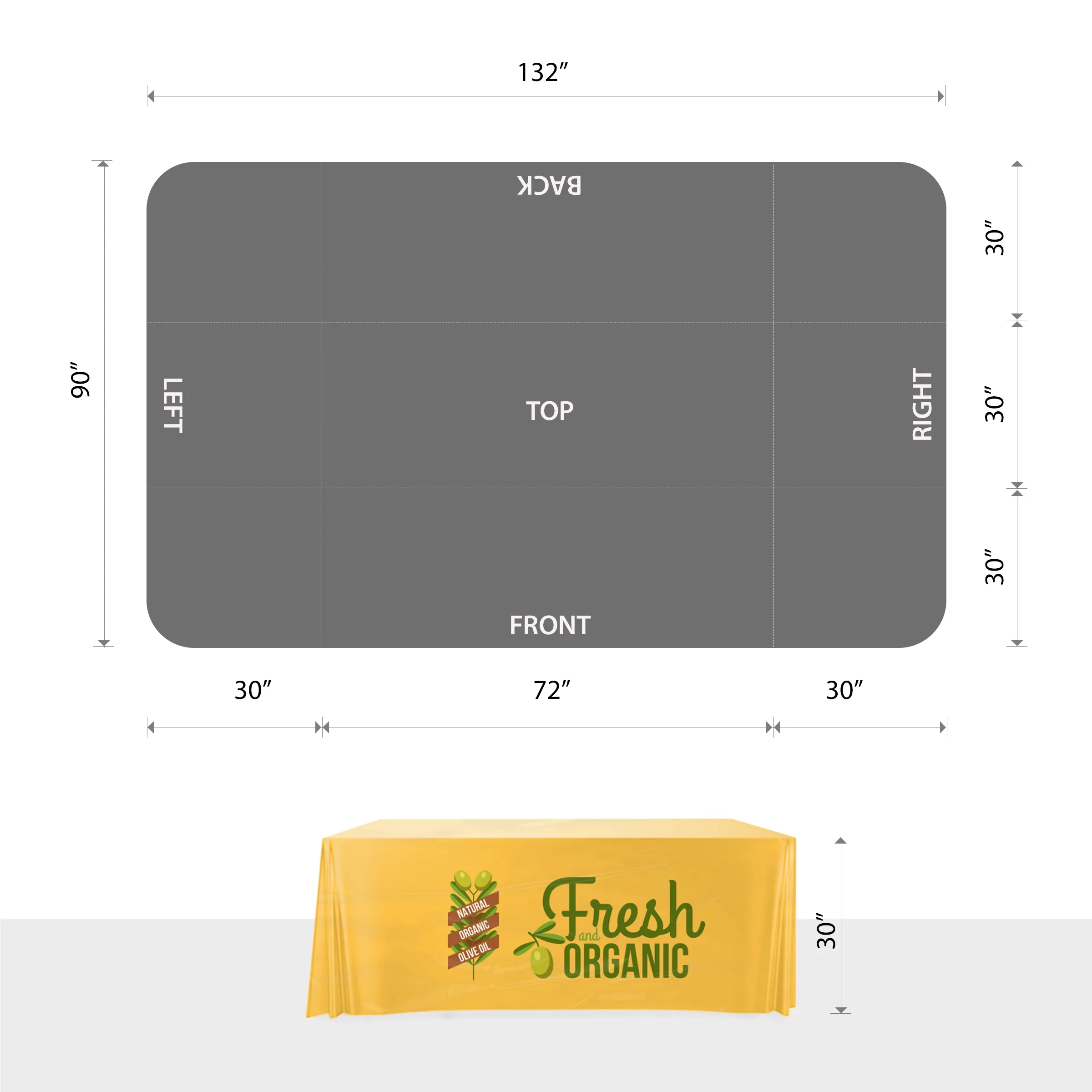6' Custom Plastic Disposable Table Cover - Full Color 12