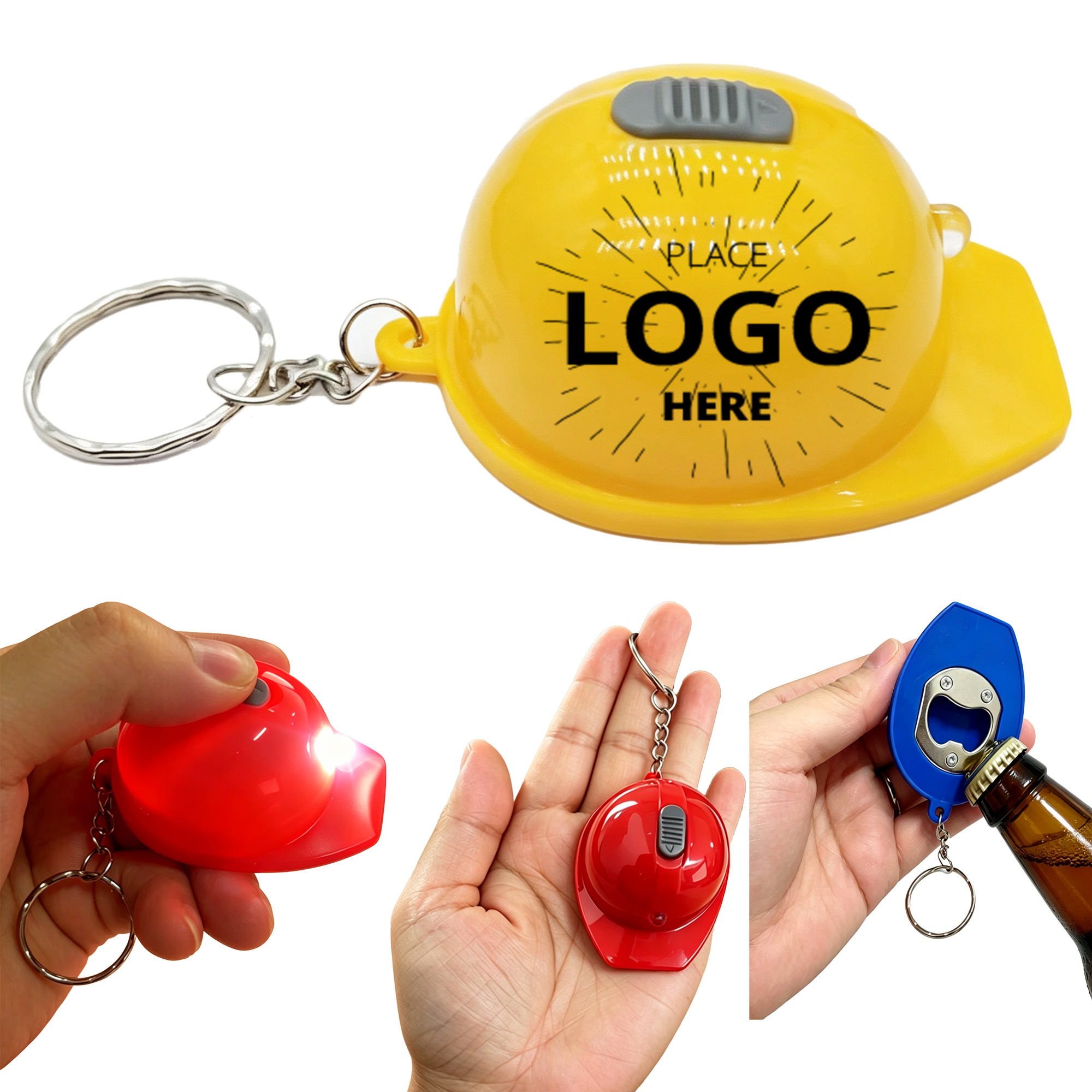 Helmet Shape LED Helmet With Bottle Opener Key Chain 2