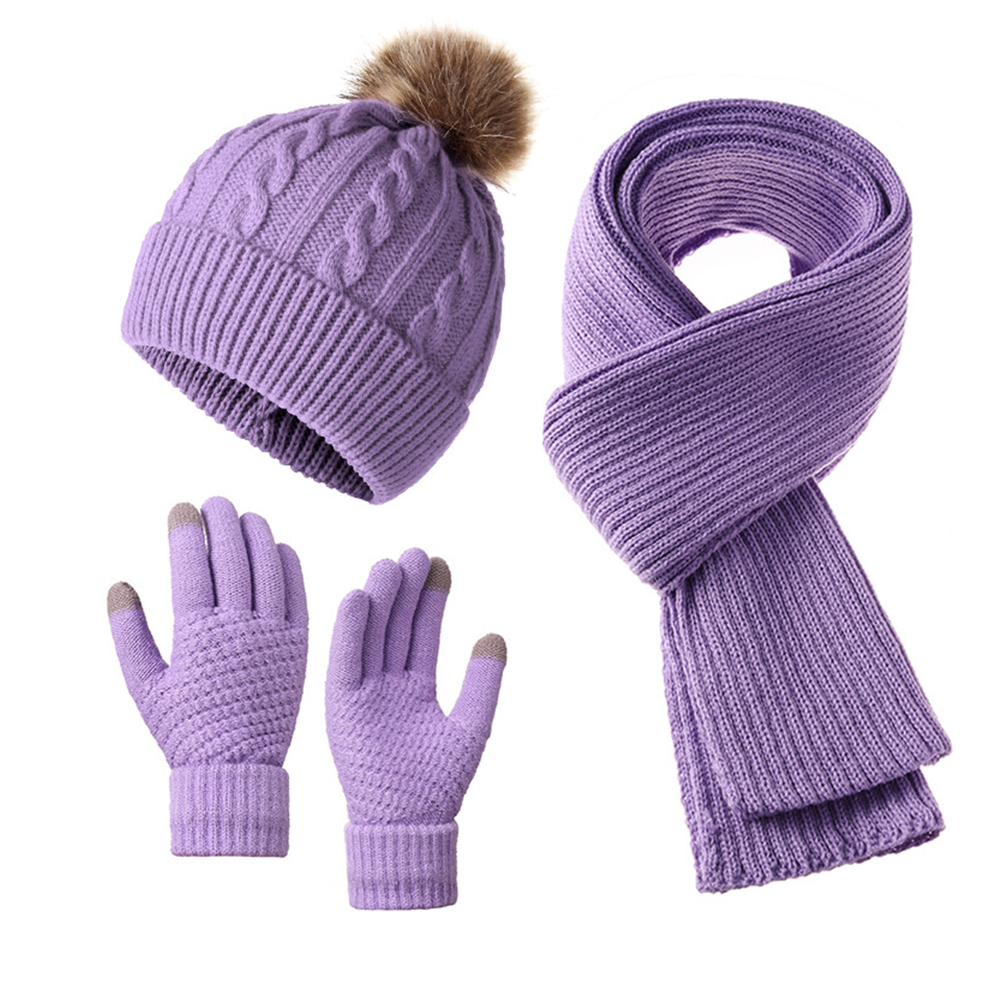 Warm Winter 3-Piece Set (Hat, Scarf, Gloves) MOQ 20 17
