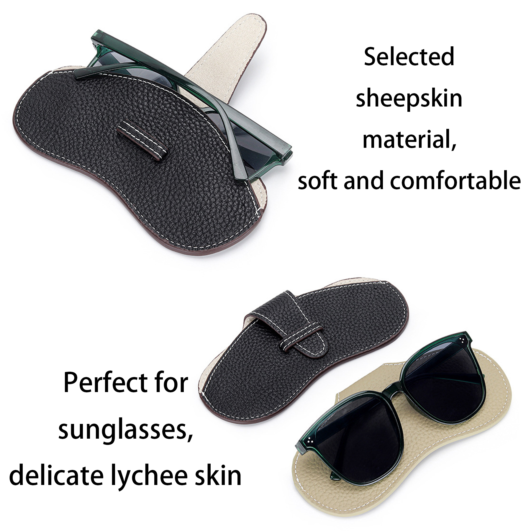 Genuine Leather Sunglasses and sunglasses storage bag 13