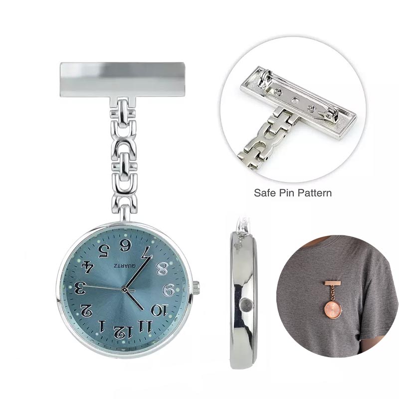 Portable Medical Metal Clip Pocket Nurse Watch