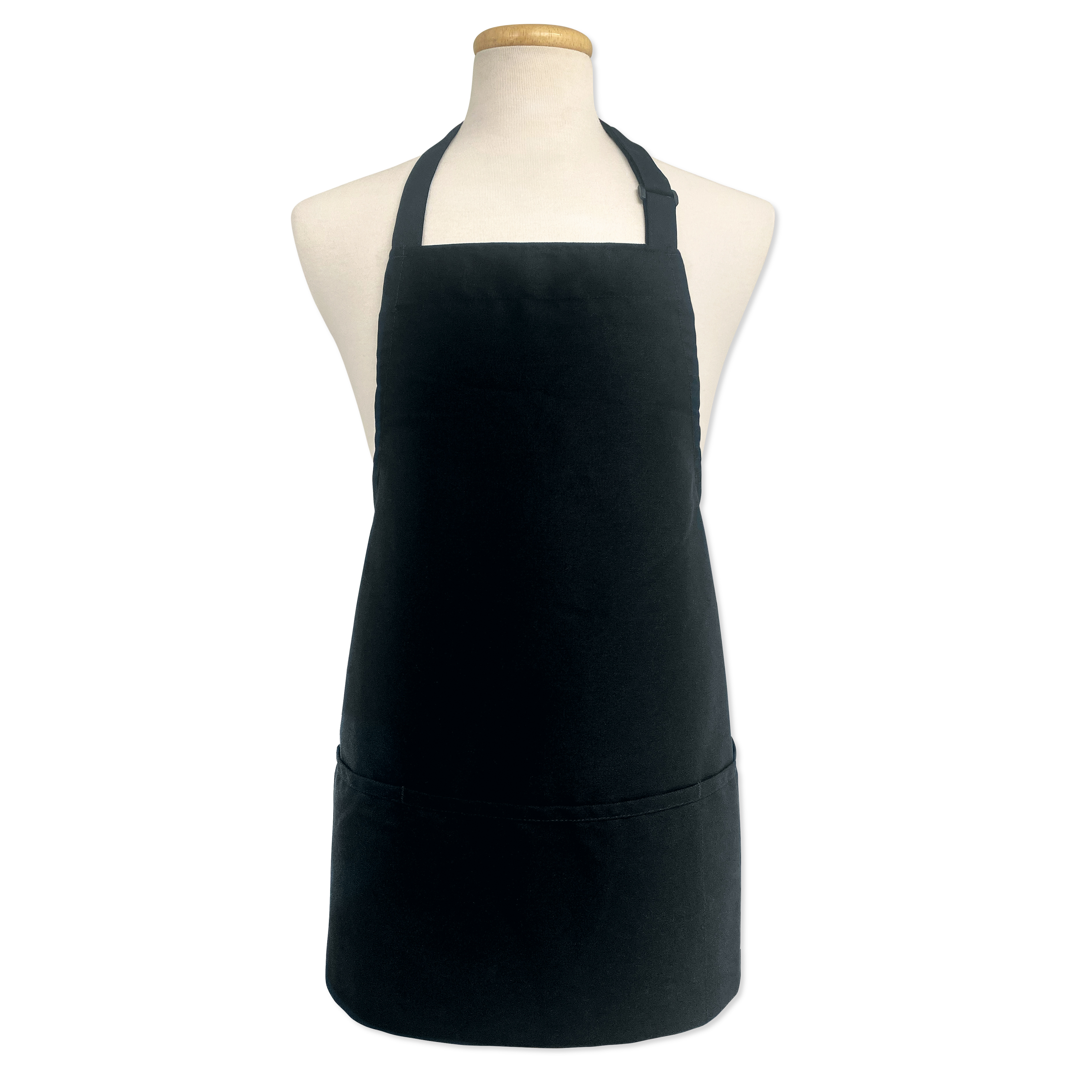 Black Three Pocket Adjustable Bib Apron
