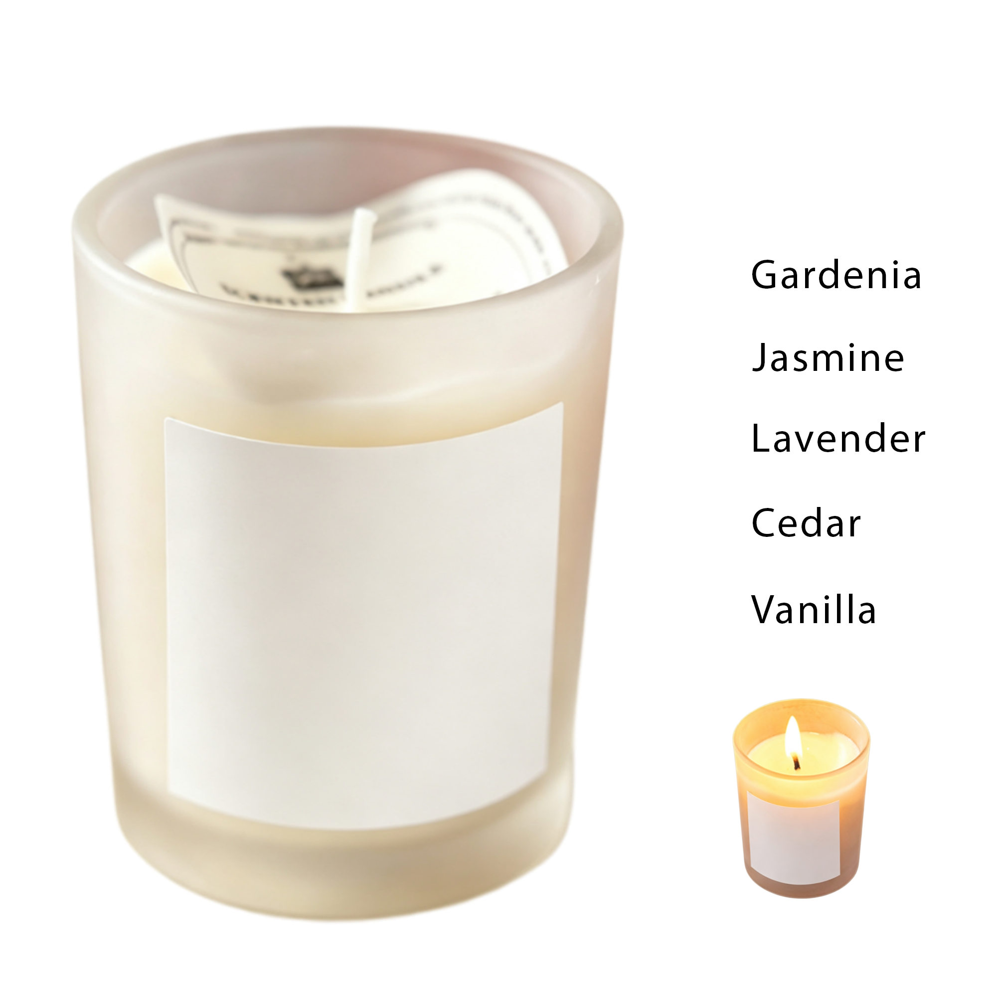 Scented Candles in Frosted Glass 2