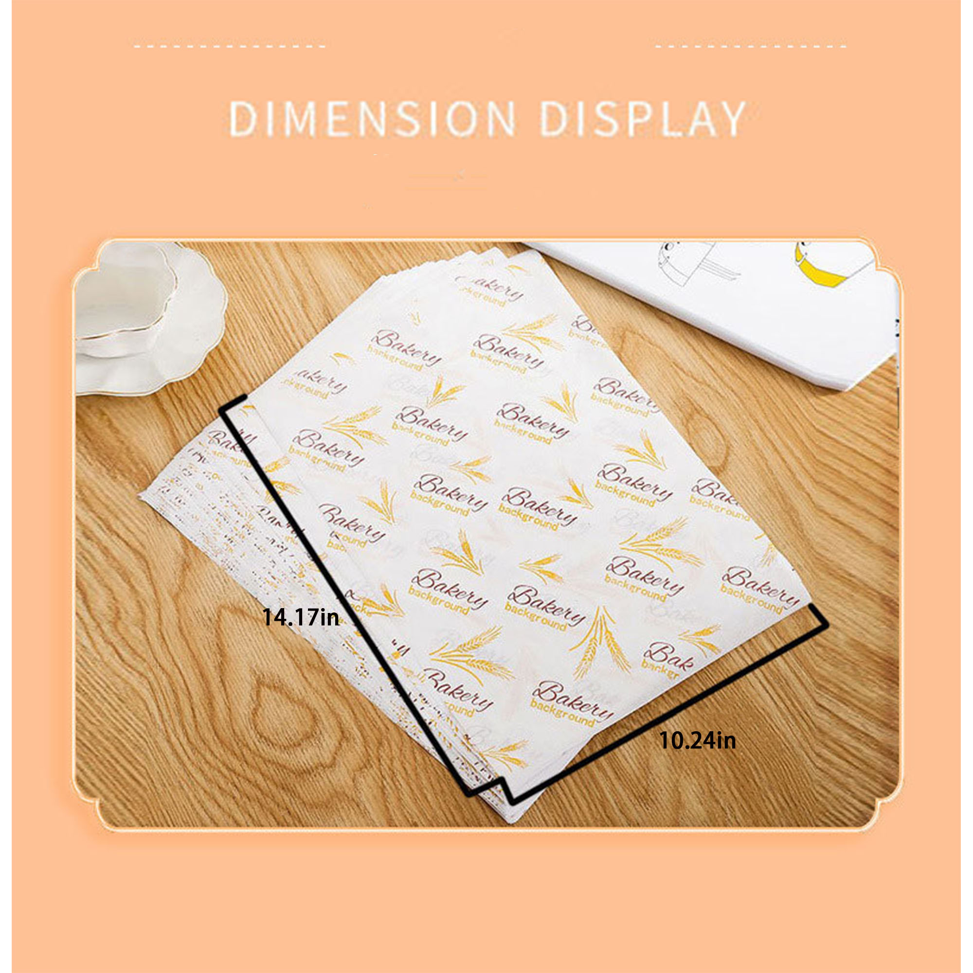 10 inches Custom Food Wrap Paper MOQ 100 PCS 9