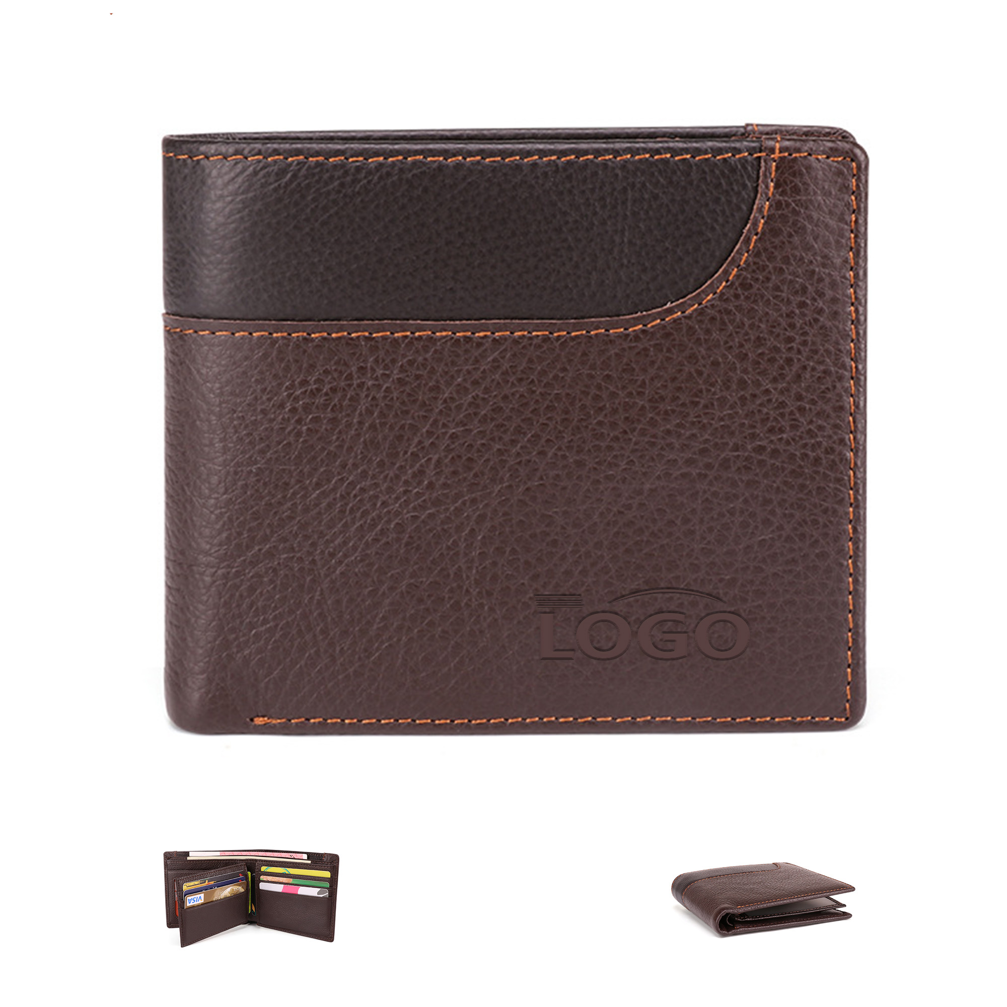 Genuine Leather Multi-Card Short Wallet