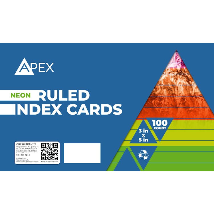Neon Ruled Index Cards - 100ct 3