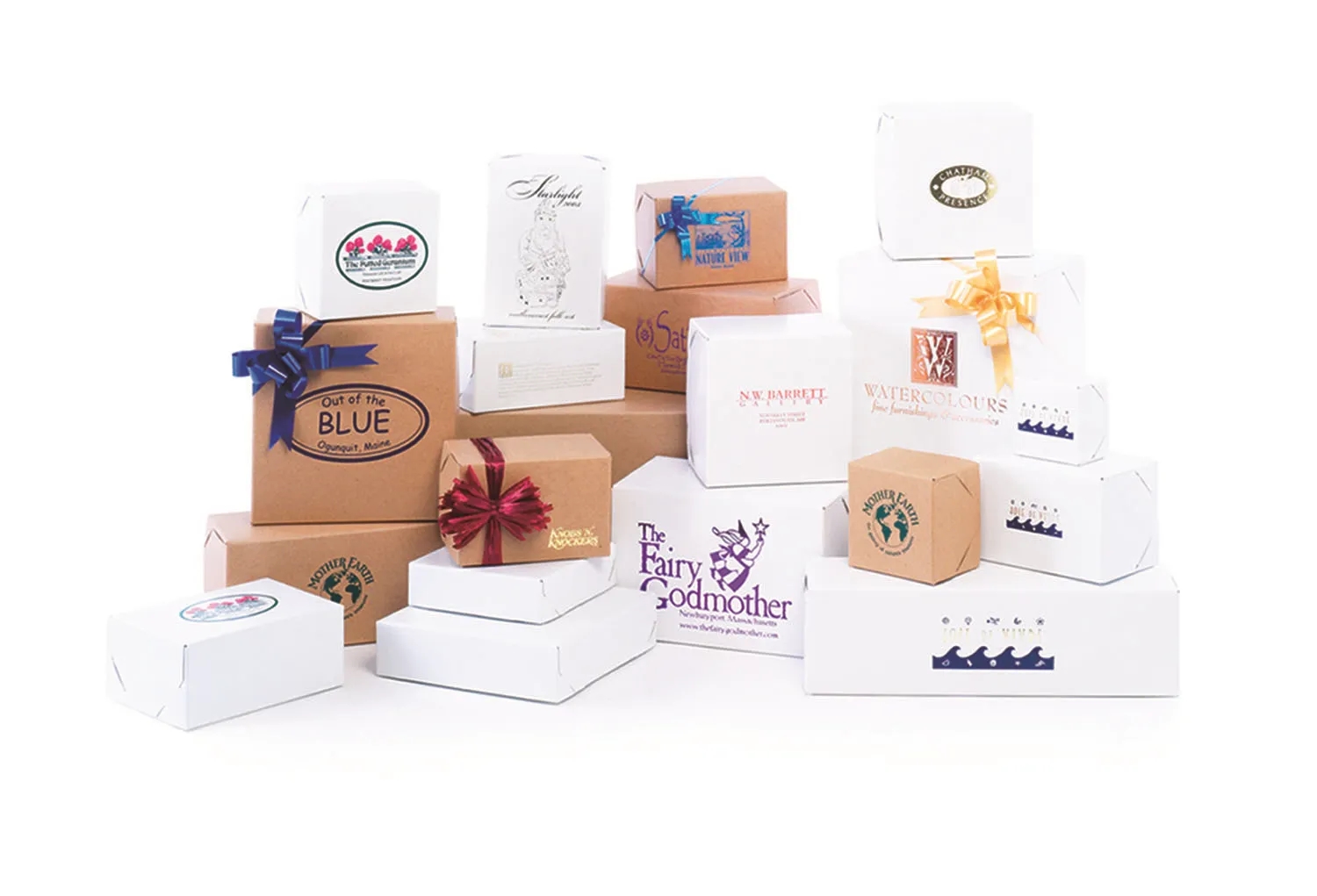 Two Piece Gift Boxes -White/Natural Kraft