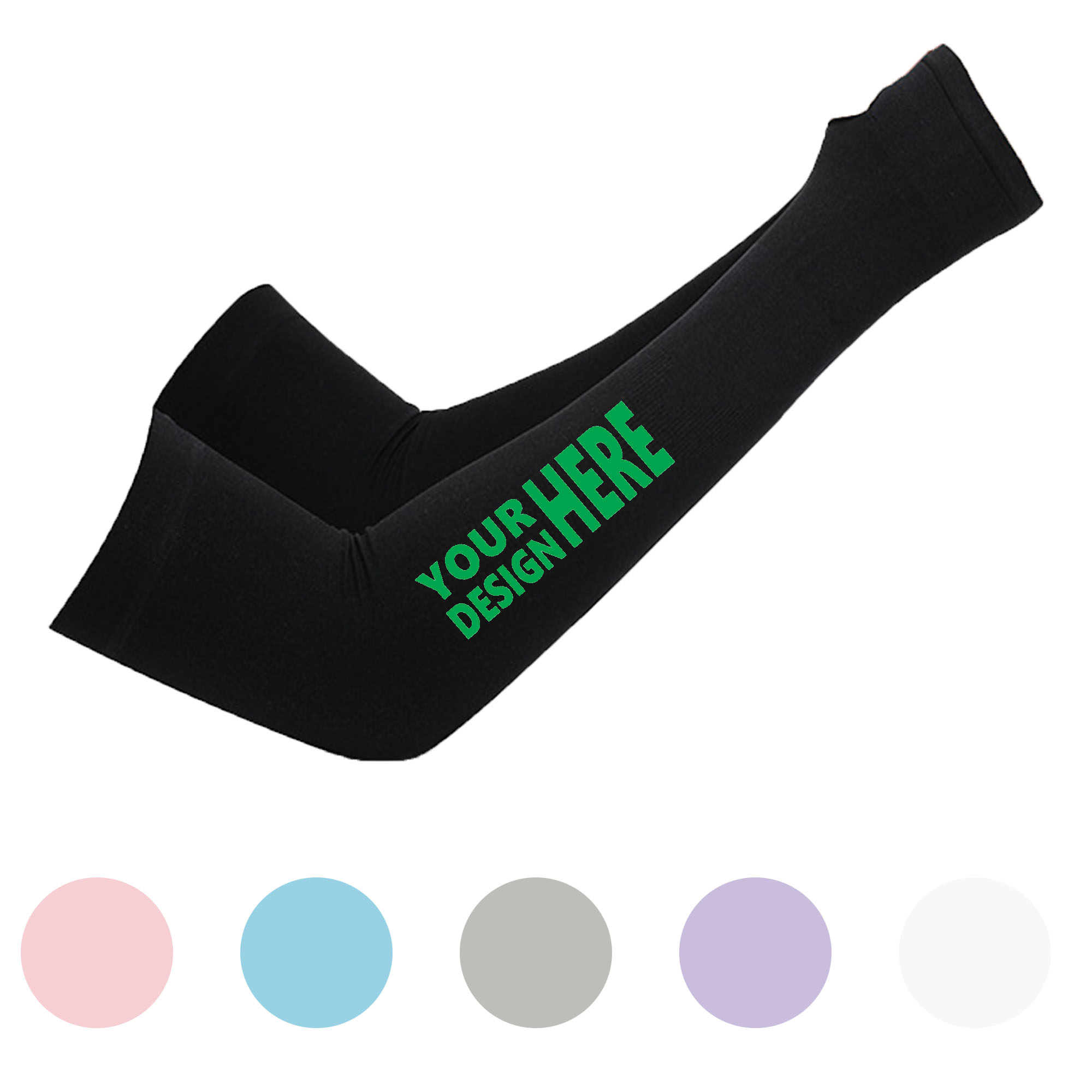 Finger Hole Ice Silk Cooling Arm Sleeves 2