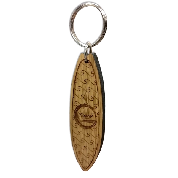 Custom Laser Etched Bamboo Keychain 14