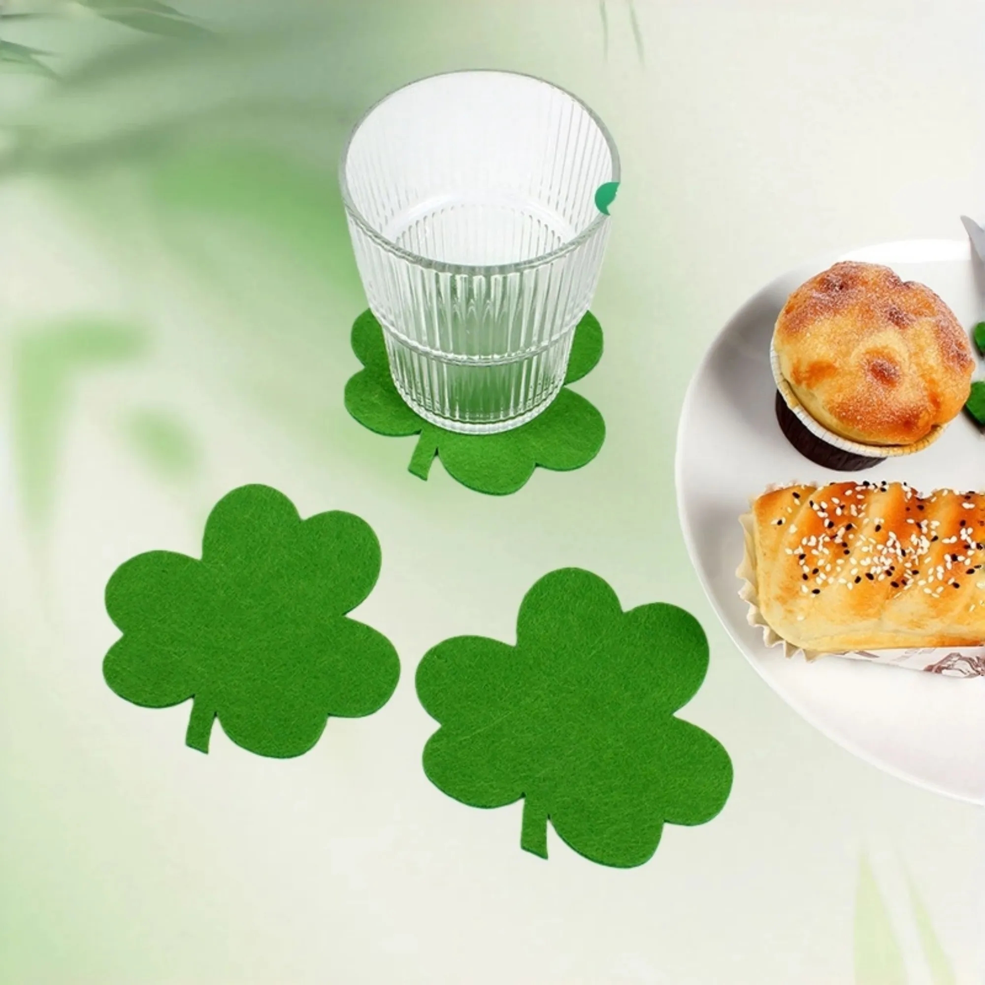 Shamrock Woven Tea Coasters Irish Festival Decor 4