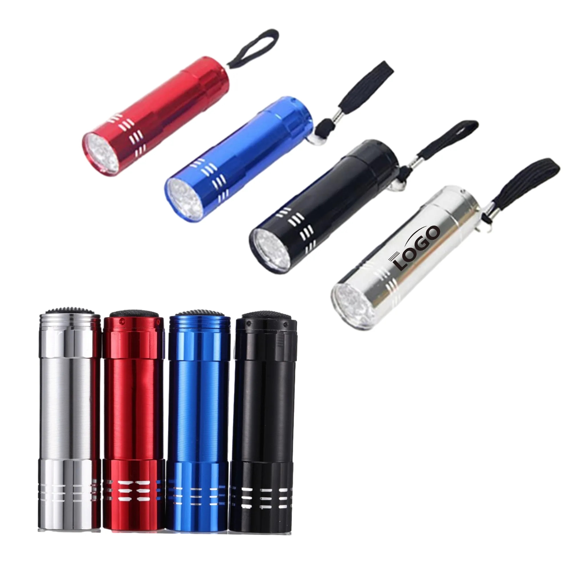9 LED Light White Flashlight MOQ 100PCS