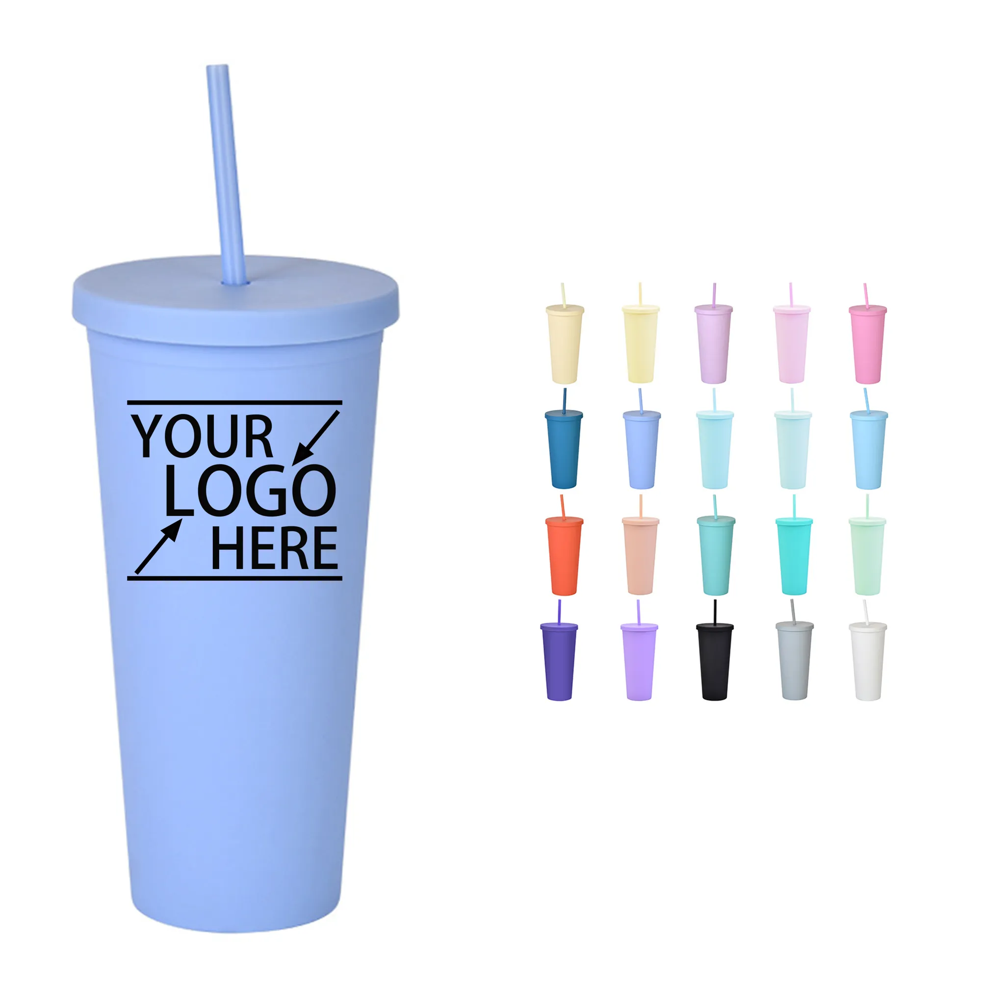 23OZ Double-Wall Plastic Straw Cup 6