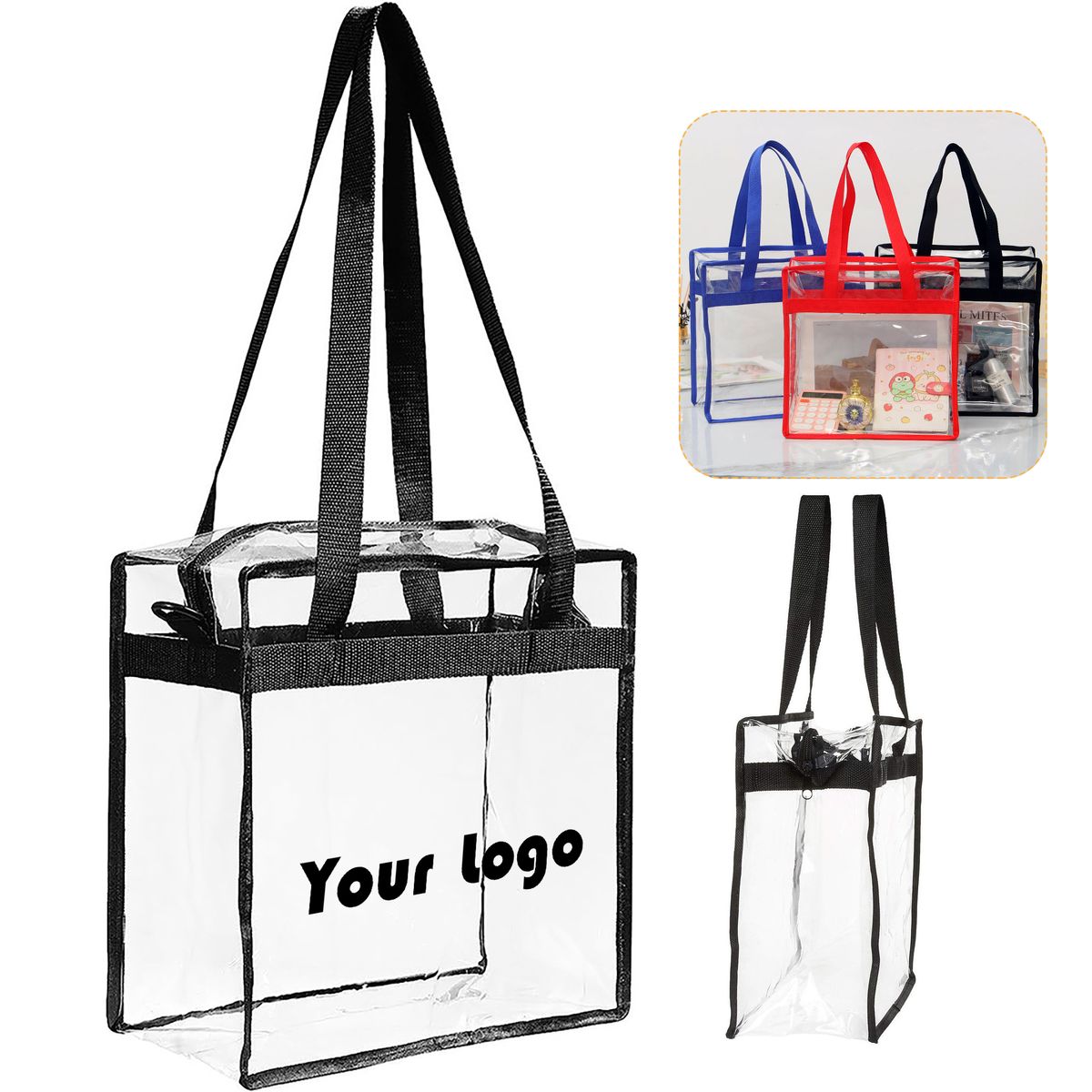 Clear Zippered Tote Bag