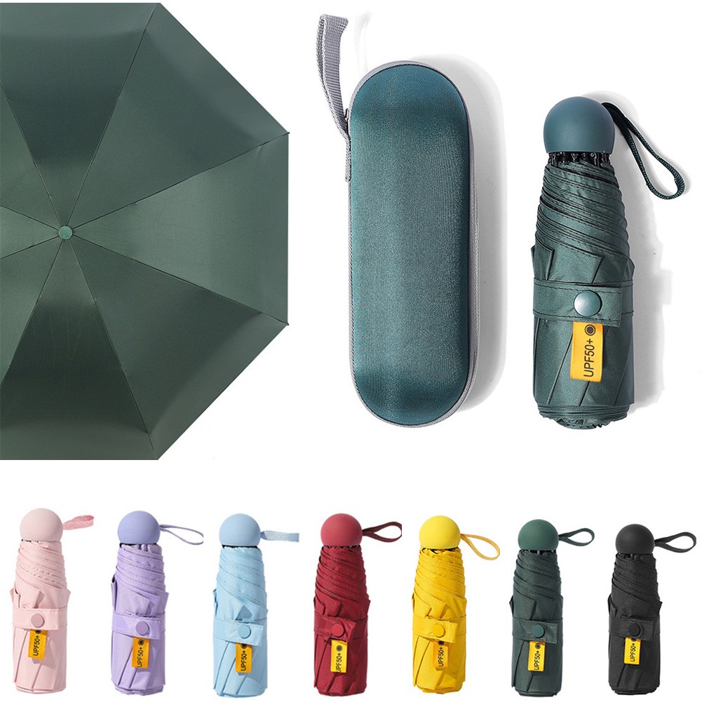 Folding Travel Umbrella with Capsule Case