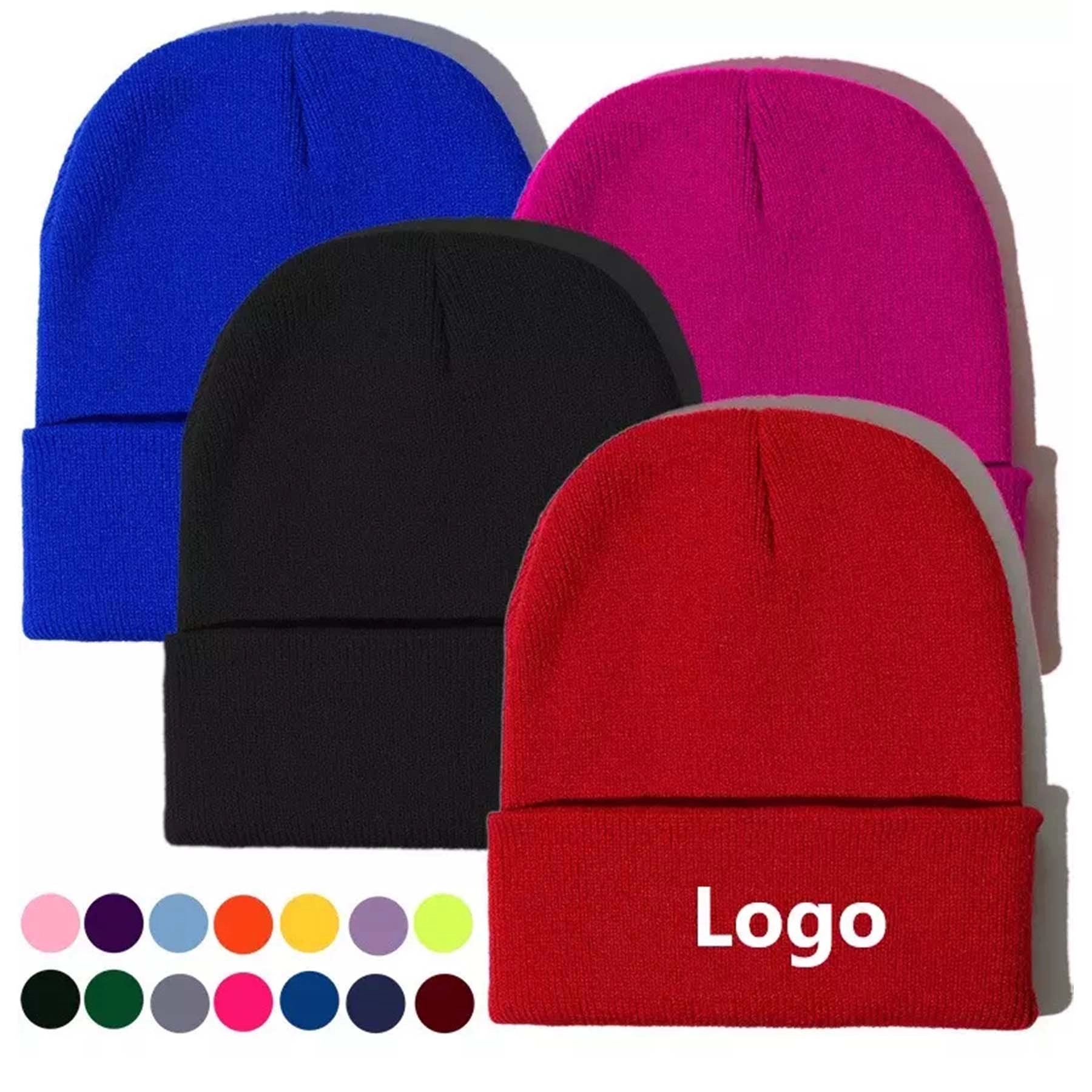 Custom Embroidered Knit Cuffed Beanie