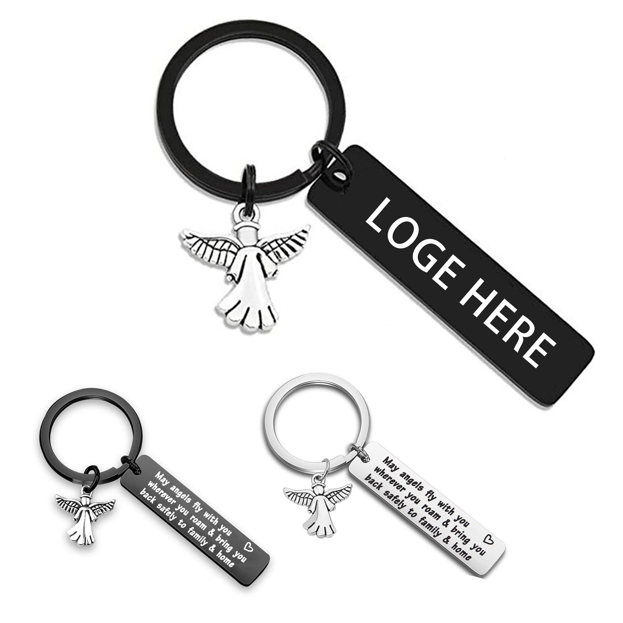 Electroplated Black Angel Keychain