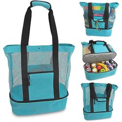 Beach Mesh Tote Bag With Cooler