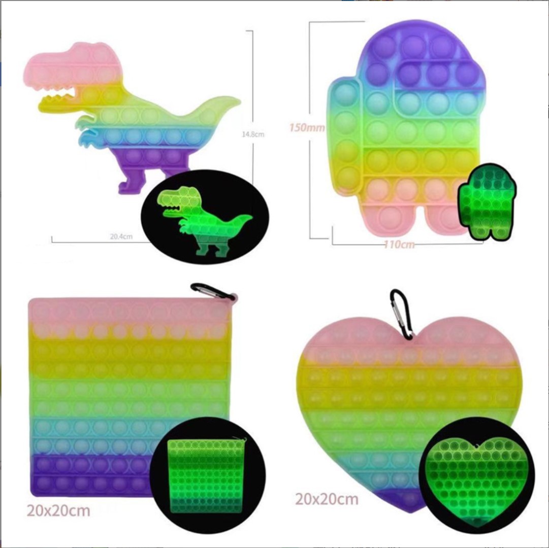 Dinosaur Shape Camouflage Push Pop Bubble Fidget Toy