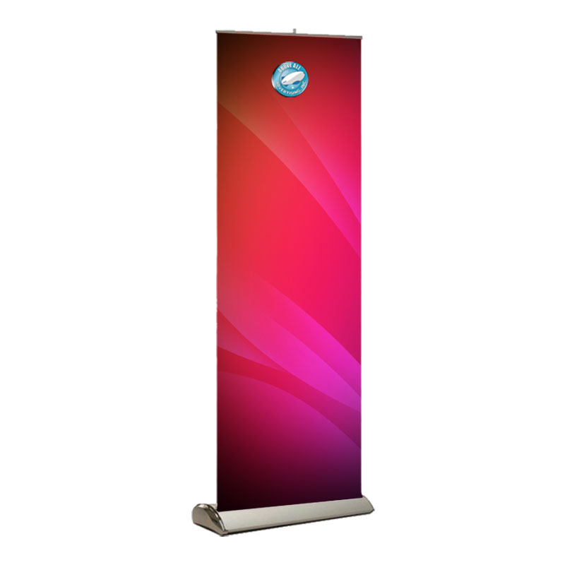 Retractable Banner Stand Kit, Premium Base with Fabric Graphic, 33" x 80"