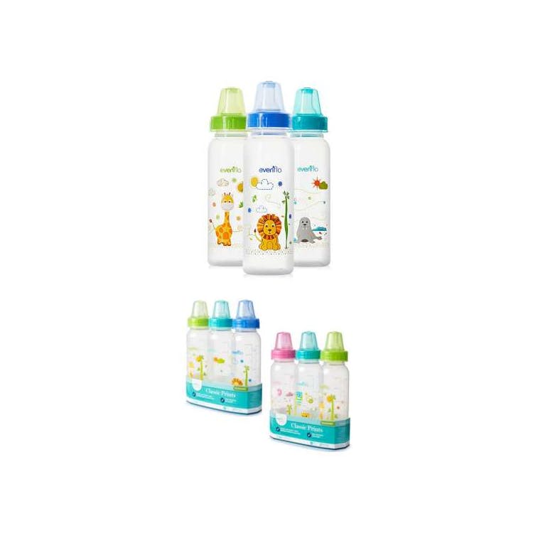 Evenflo Classic Prints Bottles 8oz 3pk 3
