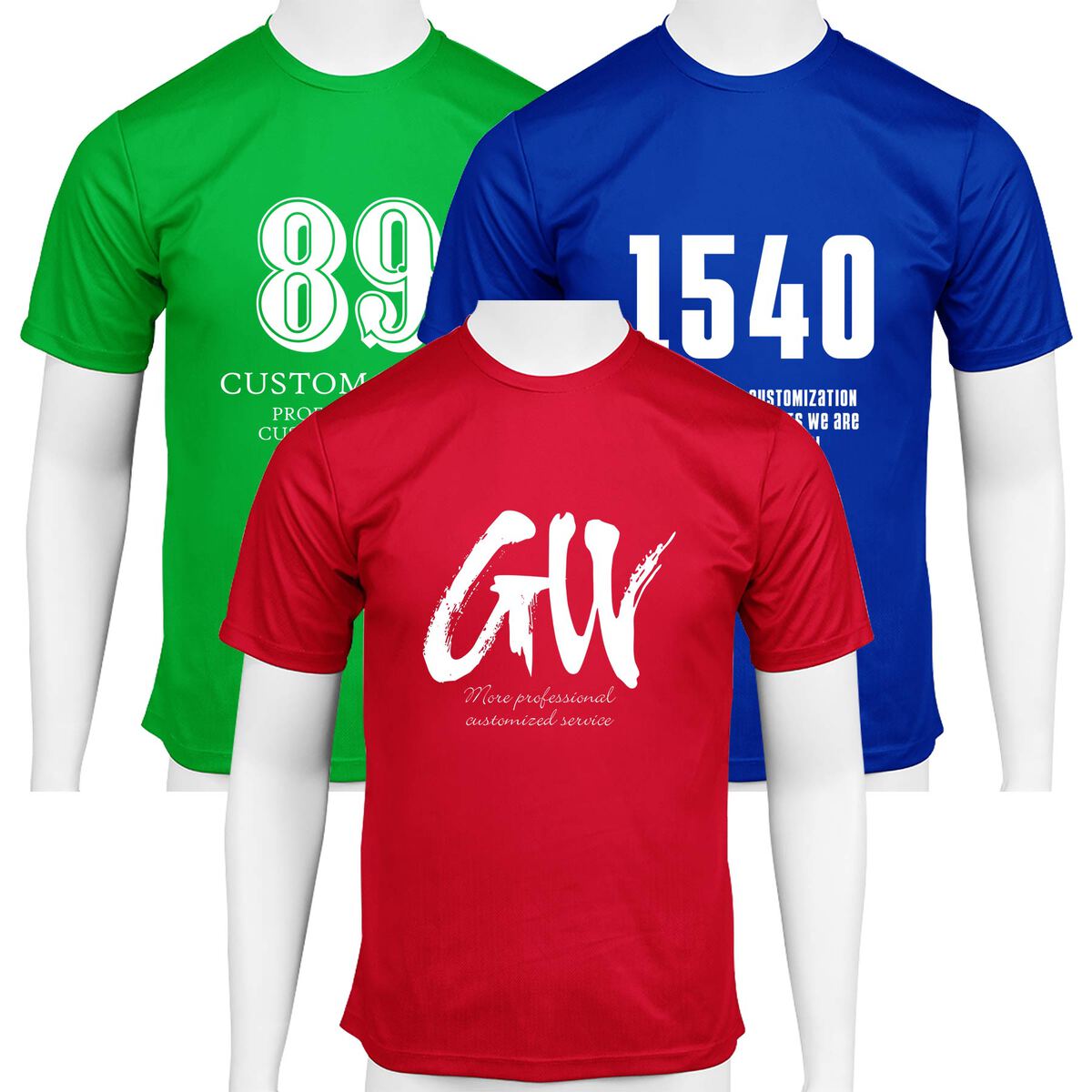 Unisex Polyester Neck Round Short Sleeve T-Shirt
