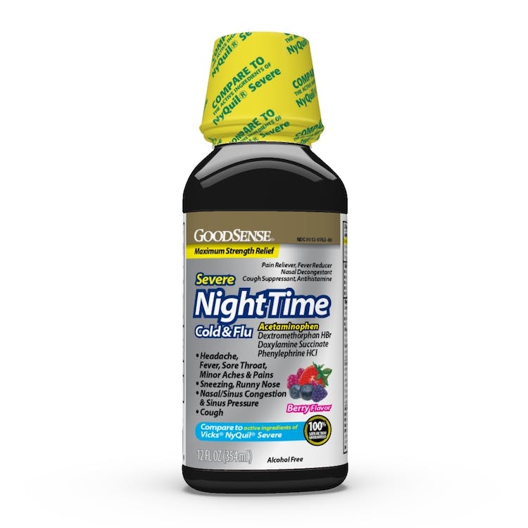 Nighttime Cold & Flu Medicine - Severe 12 oz 2